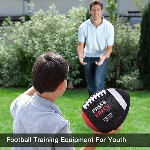 Miniatura 3 de PassCatch - Fútbol de entrenamiento, equipo de entrenamiento de fútbol de cuero compuesto, tamaño para niñosjóvenes (edades 7-13) y tamaño oficial
