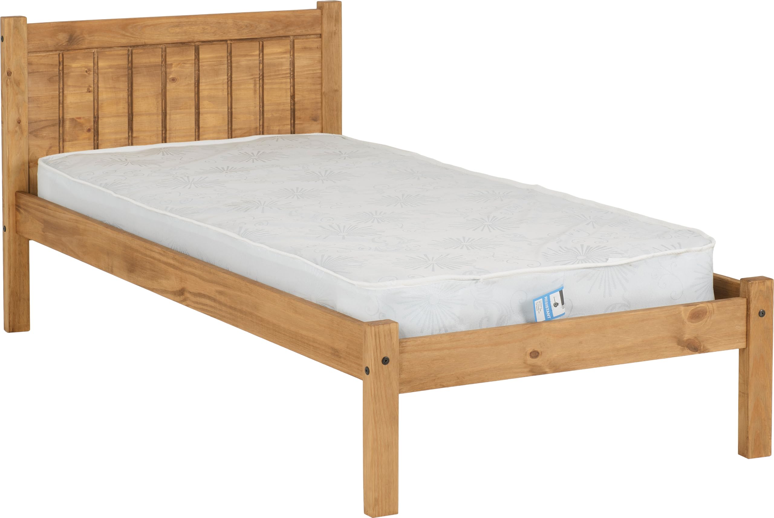 Seconique Maya Single 3Ft Solid Distressed Wax Pine Wood Bed Frame from B&Q