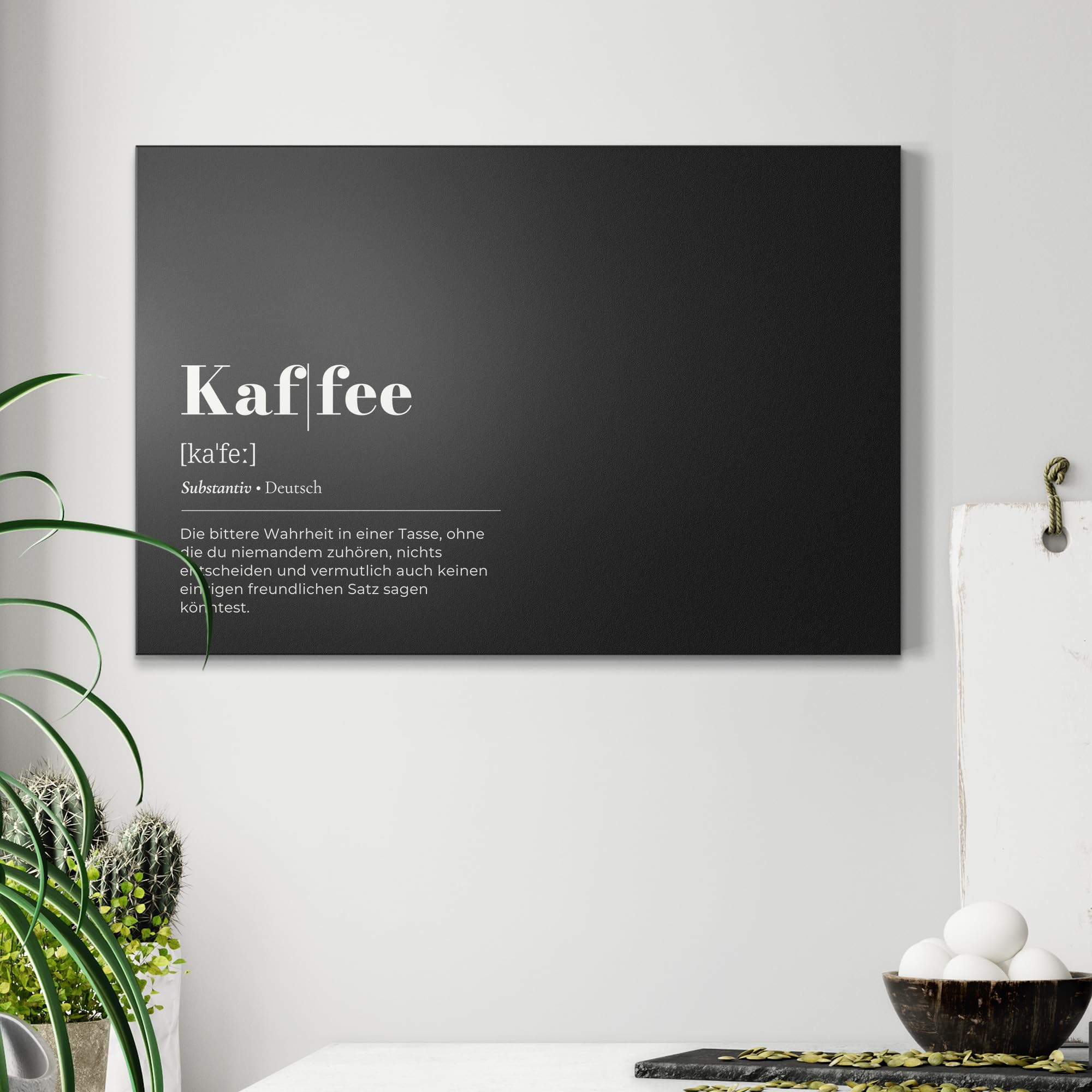 DEQORI Magnetische Kreidetafel mit UV-Druck | Motiv Kaffee - Definition | Design rechteckig 60x40 cm | Kreide Metalltafel beschreibbar – Wanddeko für Küche, Flur, Kinderzimmer & Büro