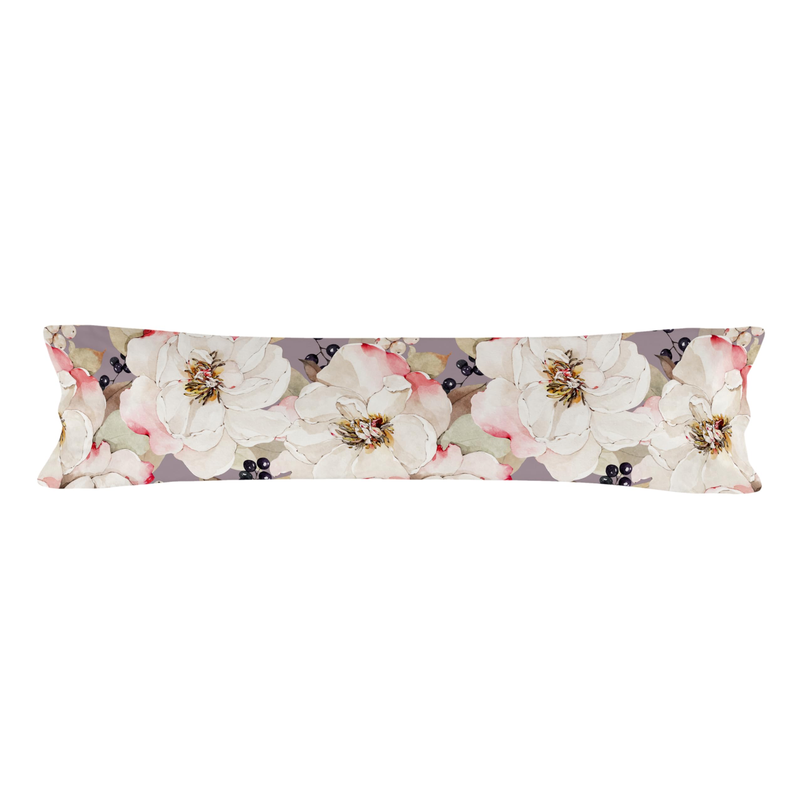 Taie oreiller 45x155 pivoines blanches AlexandreHouse pour housse de traversin lit 140