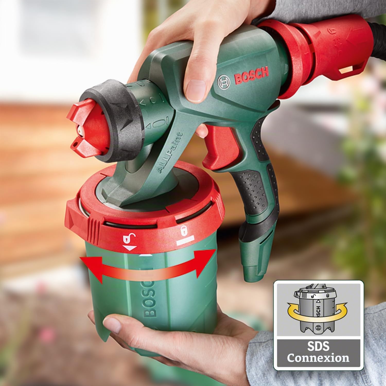 Bosch Pistolet à Peinture PFS 5000 E (1 200 W, 2X Godets de 1 000 ML, Buses pour Peinture Murale, laques, lasures)