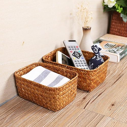 Miniatura 3 de Cestas de mimbre para estantes, cestas de mimbre para almacenamiento, cesta de mano para estantes, caja de almacenamiento, estante para organizar