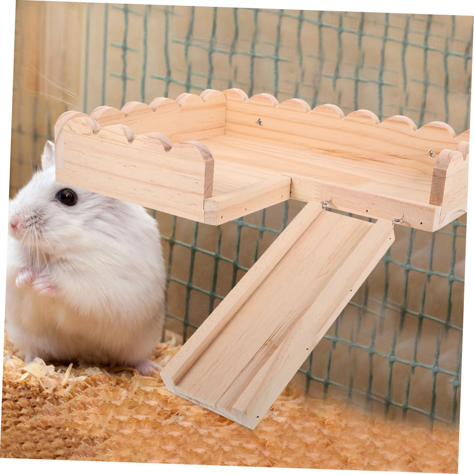 Hamsterplattform aus Massivem Holz Plattformspielzeug für Kleintiere Einfache Montage Leicht zu Verstauen für Chinchilla Ratte
