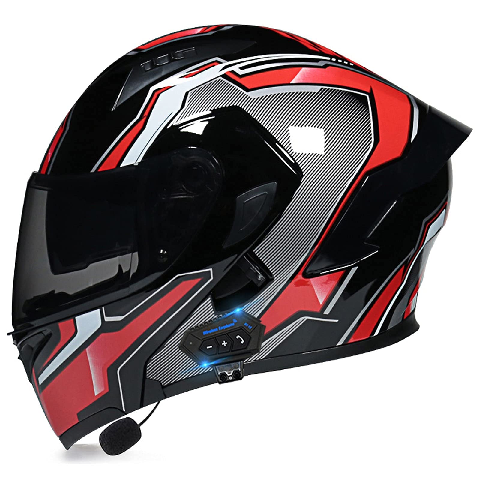 Buy Bluetooth Helmet Full Face Motorcycle Helmet Modular Flip Up Helmet, C Helmet with Double