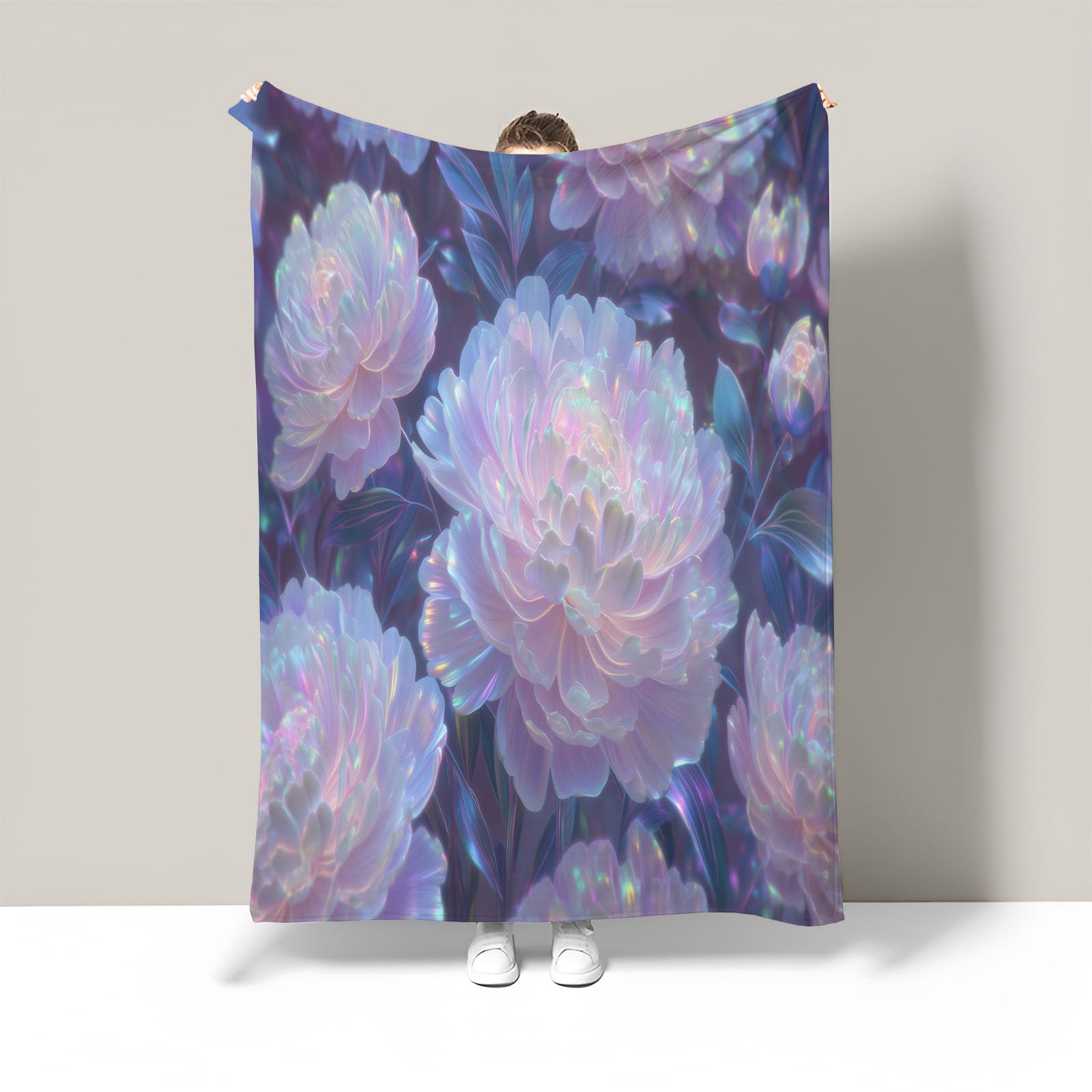 Couverture en flanelle pivoine douce pour envelopper votre foyer de tendresse