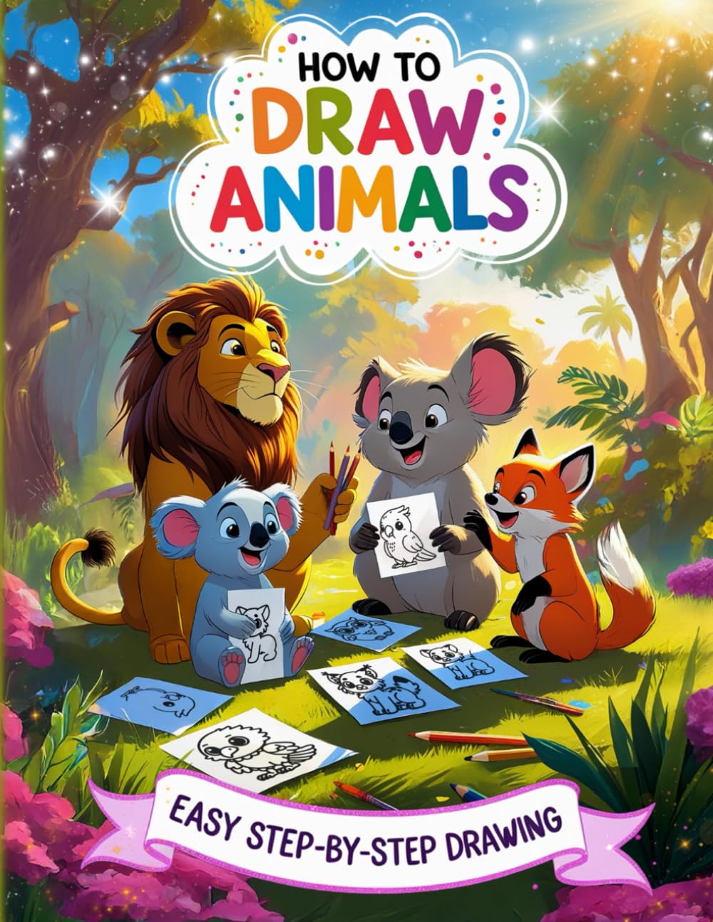 How to Draw Animals: A Fun Step-by-Step Drawing Book for Kids with Adorable Pets, Cute Wild Animals, and Farmyard Friends
