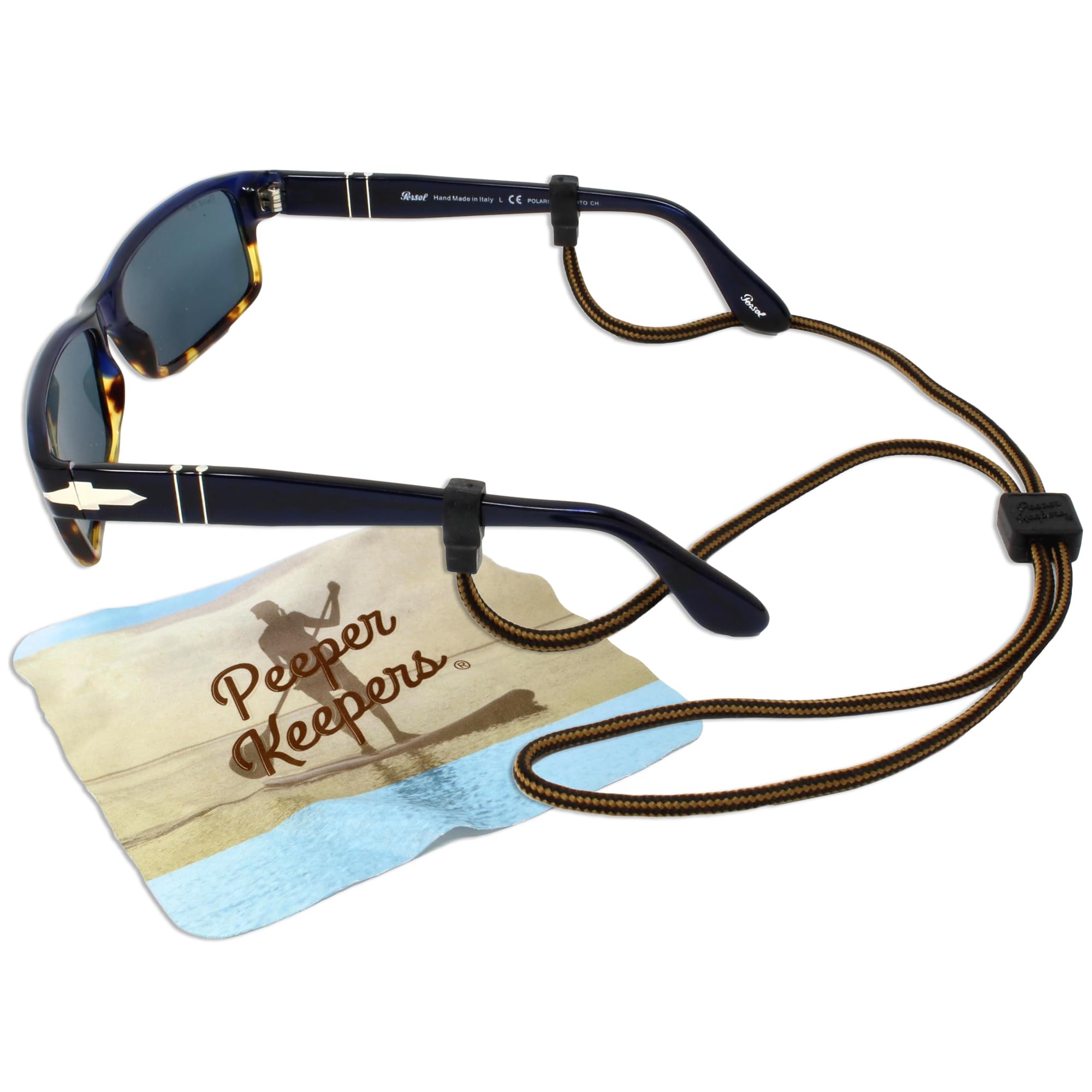Eyeglass Retainer &amp; Sunglass Holder Supercord Adjustable w/Microfiber Cloth