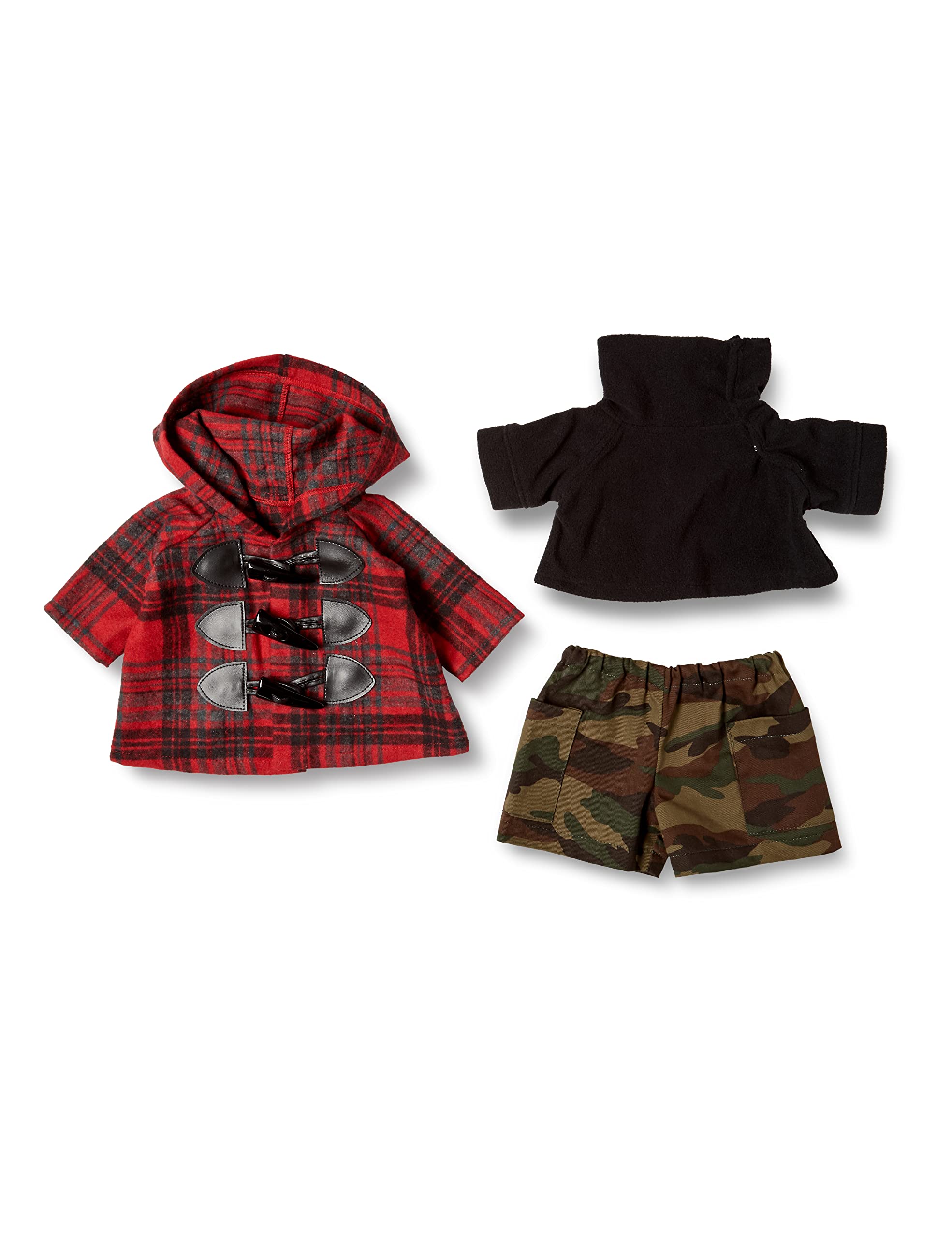 ダッフィーシェリーメイコスチュームSサイズ43cmチェック柄ダッフルコート(赤系)&フリースセットcoat50