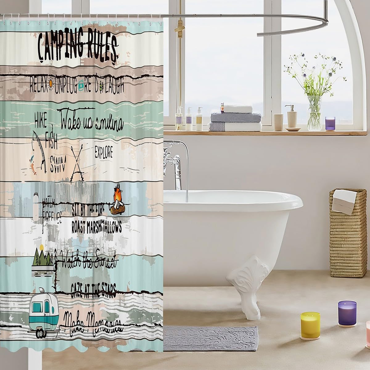 Feelyou Happy Print Car Fabric 72" x78 Waterproof image 3