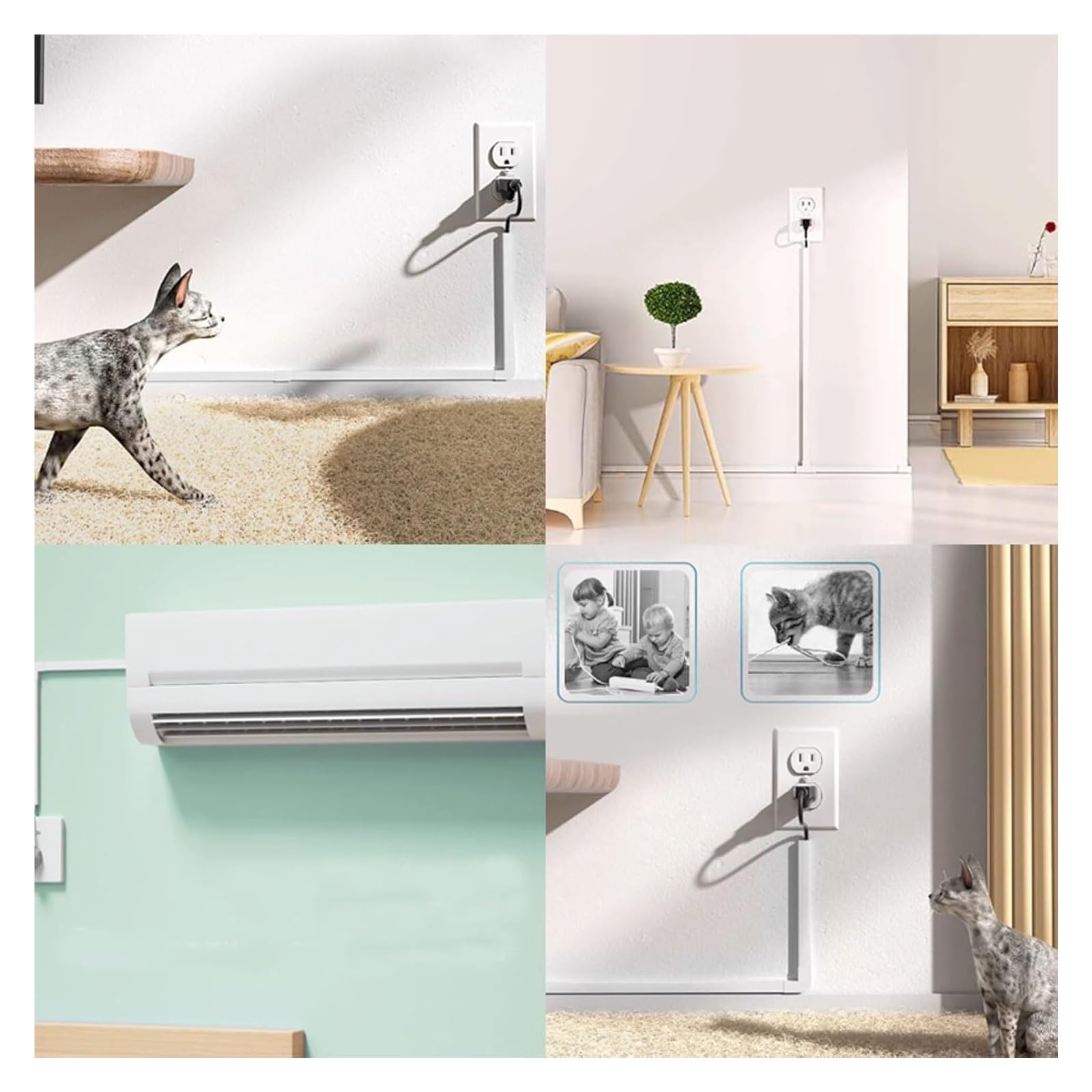 Kabelmanagementbox, selbstklebender Kabelversteck, Schreibtisch-Kabelorganisationslösung, weiß, 24 x 14 mm, hält Kabel ordentlich und verdeckt, ideal für Zuhause und Büro