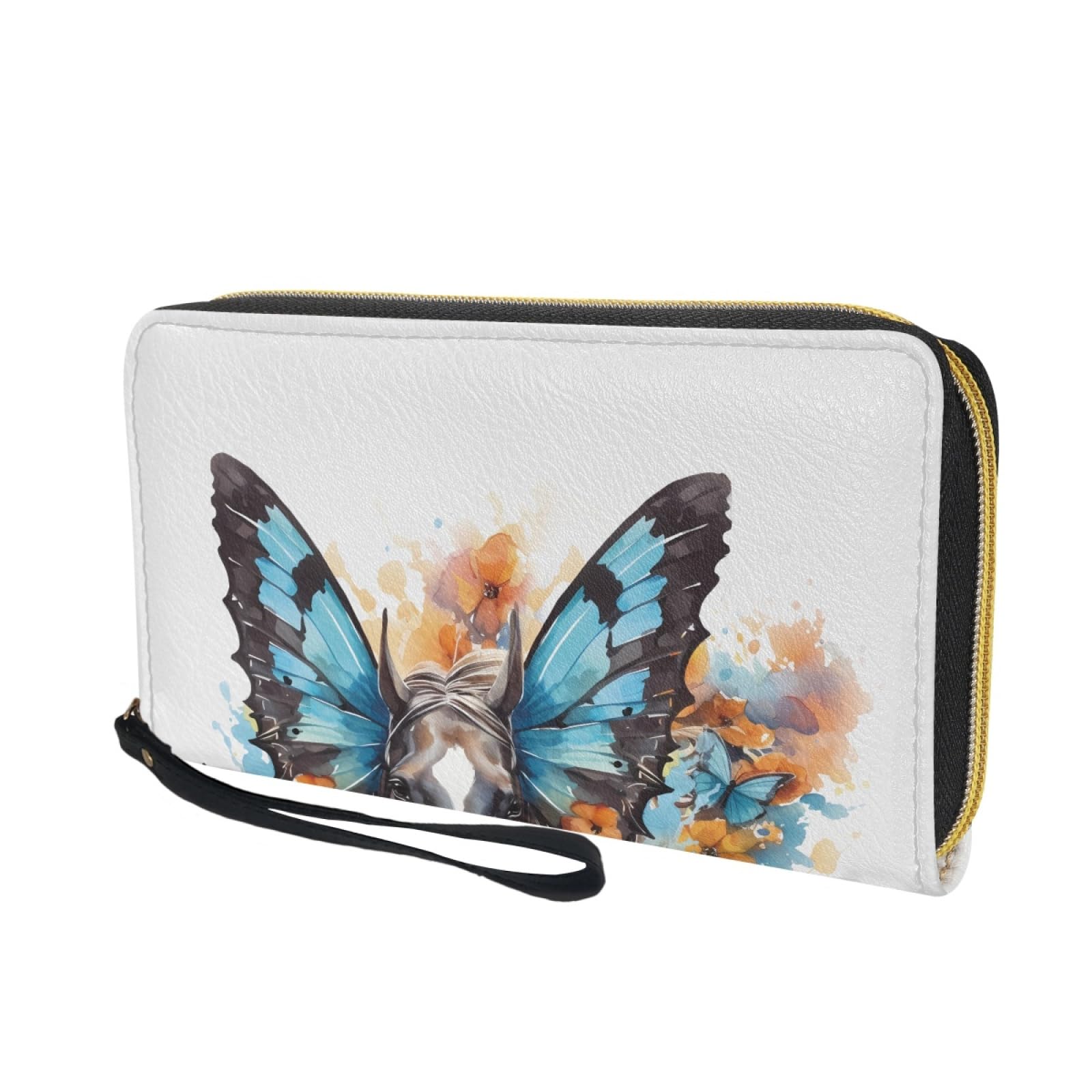 Portafoglio Donna Portamonete Porta Carte di Credito Donna Uomo Wallet | Portafogli con Zip e Cinturino da Polso Leggero Durabile Portatile,Impermeabile Cuoio,Animali Astratti 11x20cm/3 Unità
