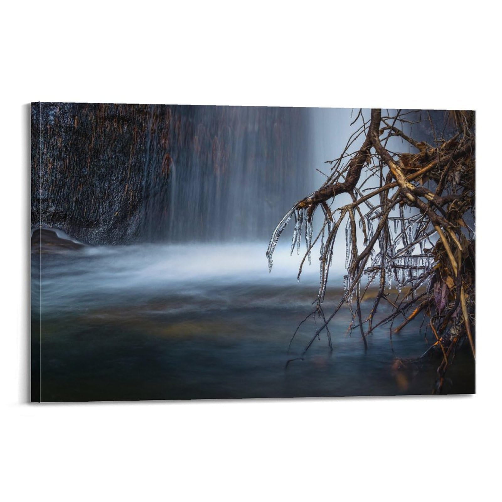 CXHJCA Mural Nature Poster Forest Scenic View of Waterfall Winter Poster Decorative Painting Canvas Wall Posters And Art Picture Print Modern Family Bedroom Decor Posters 24x36inch(60x90cm)