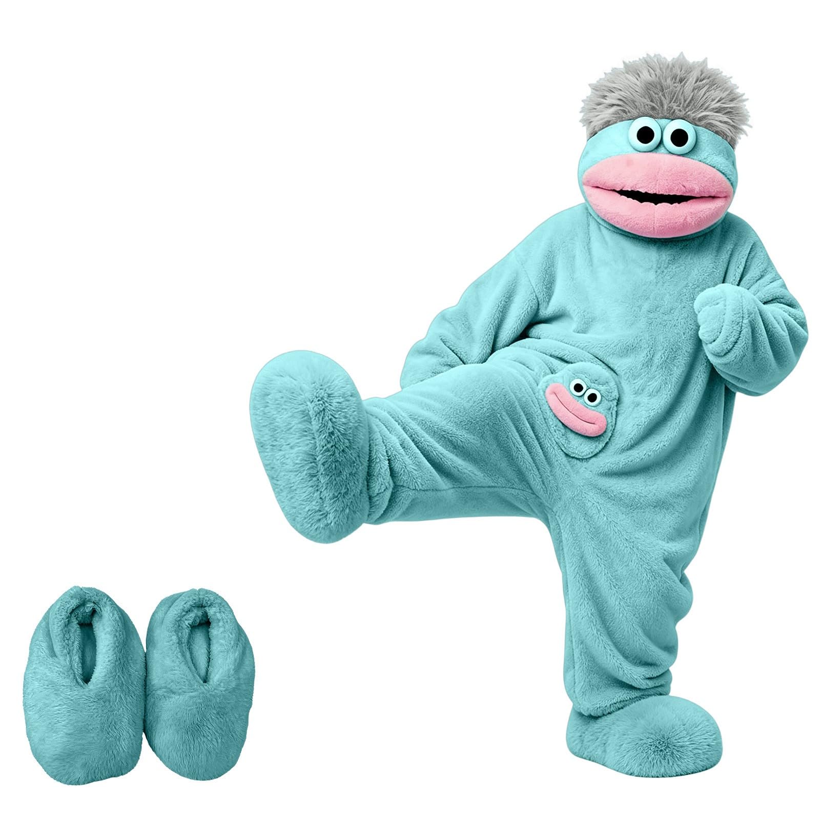 KOIEPG Silly Onesie Funny Green Monster Onesie for Children Hooded Jumpsuit โ image 1
