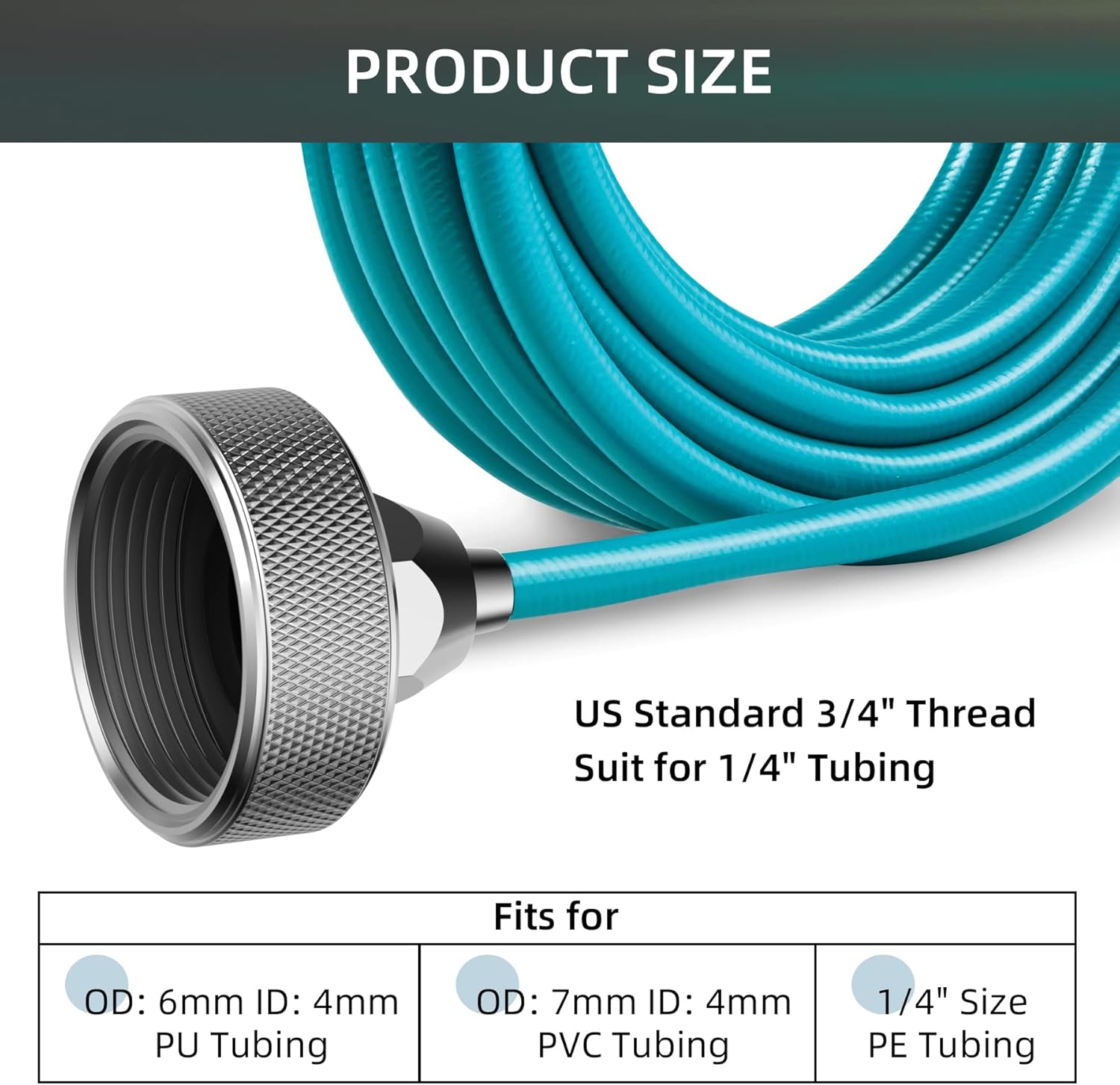 iFealClear Faucet to Hose Adapter, Garden Hose Adapter, Convert 3/4" Hose to 1/4" Tubing Adapter, Brass 3/4" Female Thread Bib to 1/4" Tubing, 2 Pack Hose to Irrigation Pipe Adapter, Chrome
