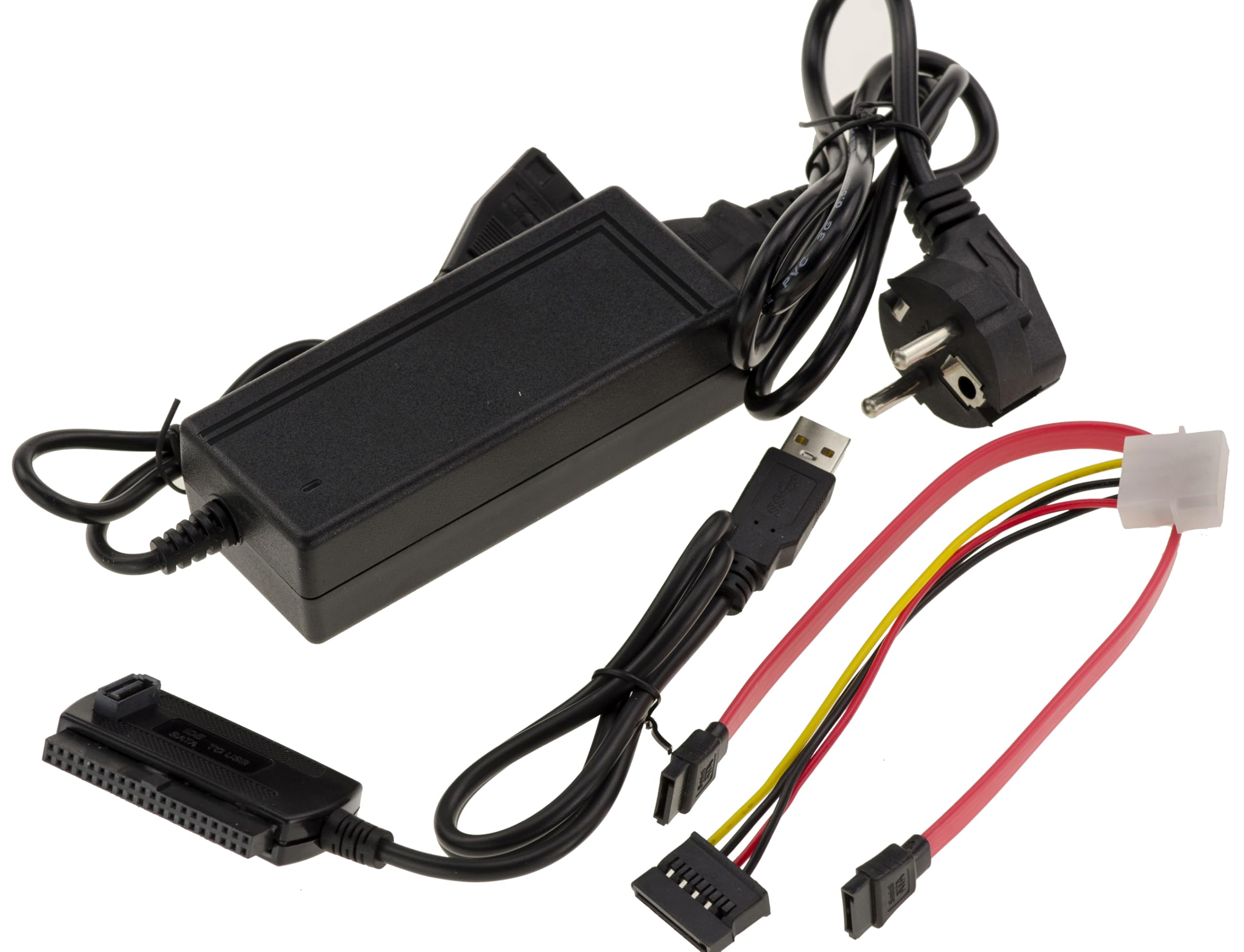 KALEA-INFORMATIQUE Convertitore USB per disco rigido IDE o Sata 2,5 3,5 5,25 con alimentatore incluso