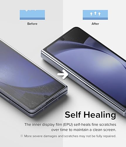 Miniatura 7 de Ringke Película doble fácil protección de 4 capas compatible con Samsung Galaxy Z Fold 5, revestimiento de reparación autocurable, cobertura