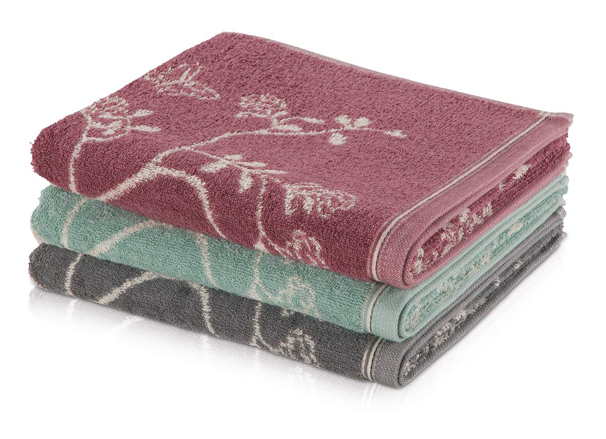 Möve Bohème Flowering branch shower towel 80 x 150 cm, Towel - Made in Germany, 85% cotton 15% linen, Mauve/Nature - Image 3
