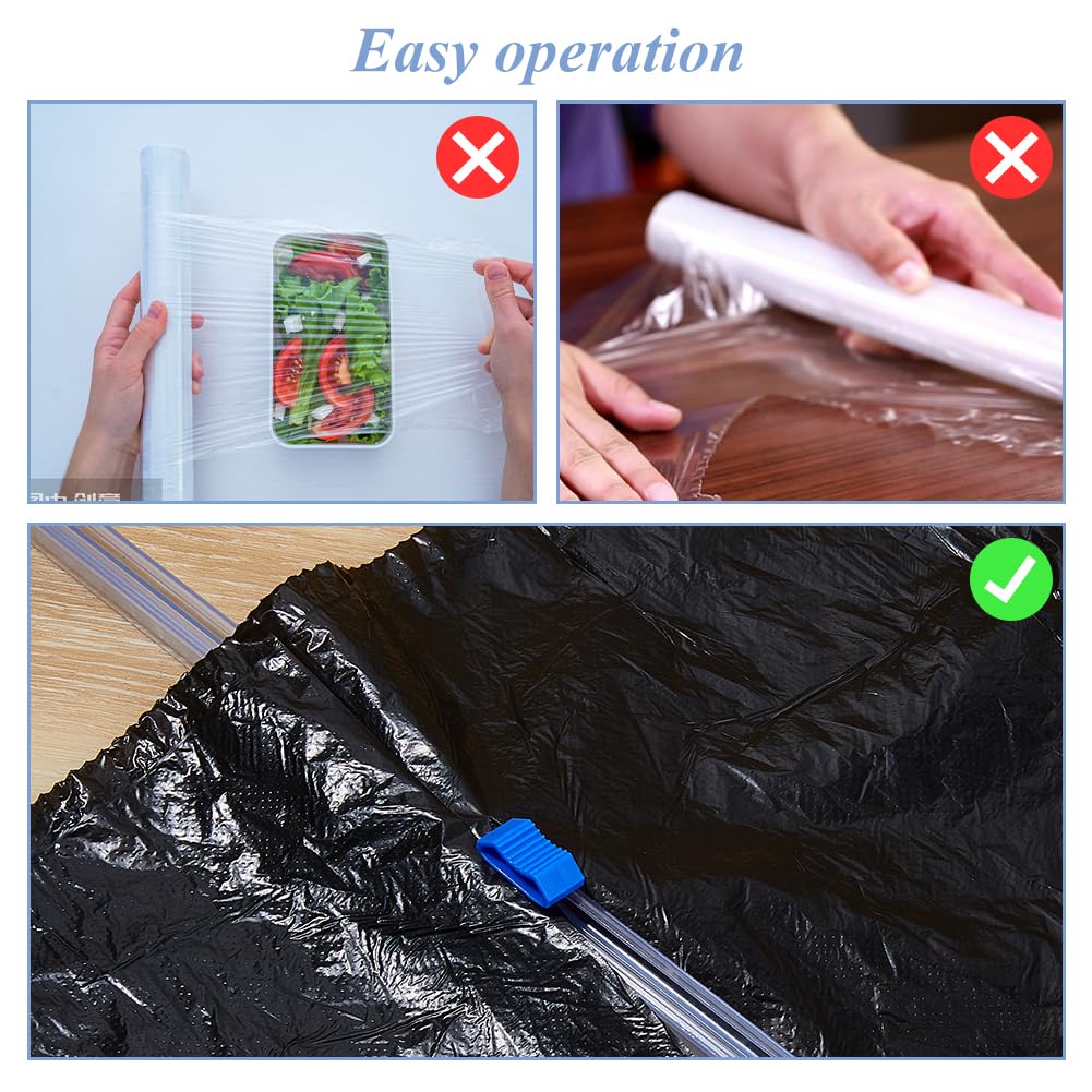 DICOSMETIC 4 Pièces Découpeur de Film Plastique 17" Découpeur Coulissant pour Distributeur de Film Alimentaire Remplacement de Découpeur de Film Auto Adhésif