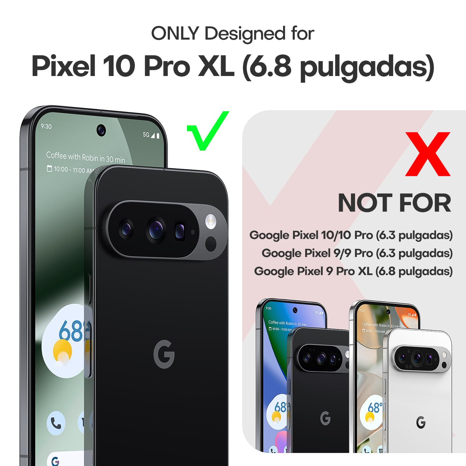 TAURI Magnetyczne etui do Google Pixel 10 Pro XL, pasuje do Magsafe, odporne na żółknięcie [odporne na wstrząsy ochrona klasy wojskowej], wąskie etui na telefon, czarne