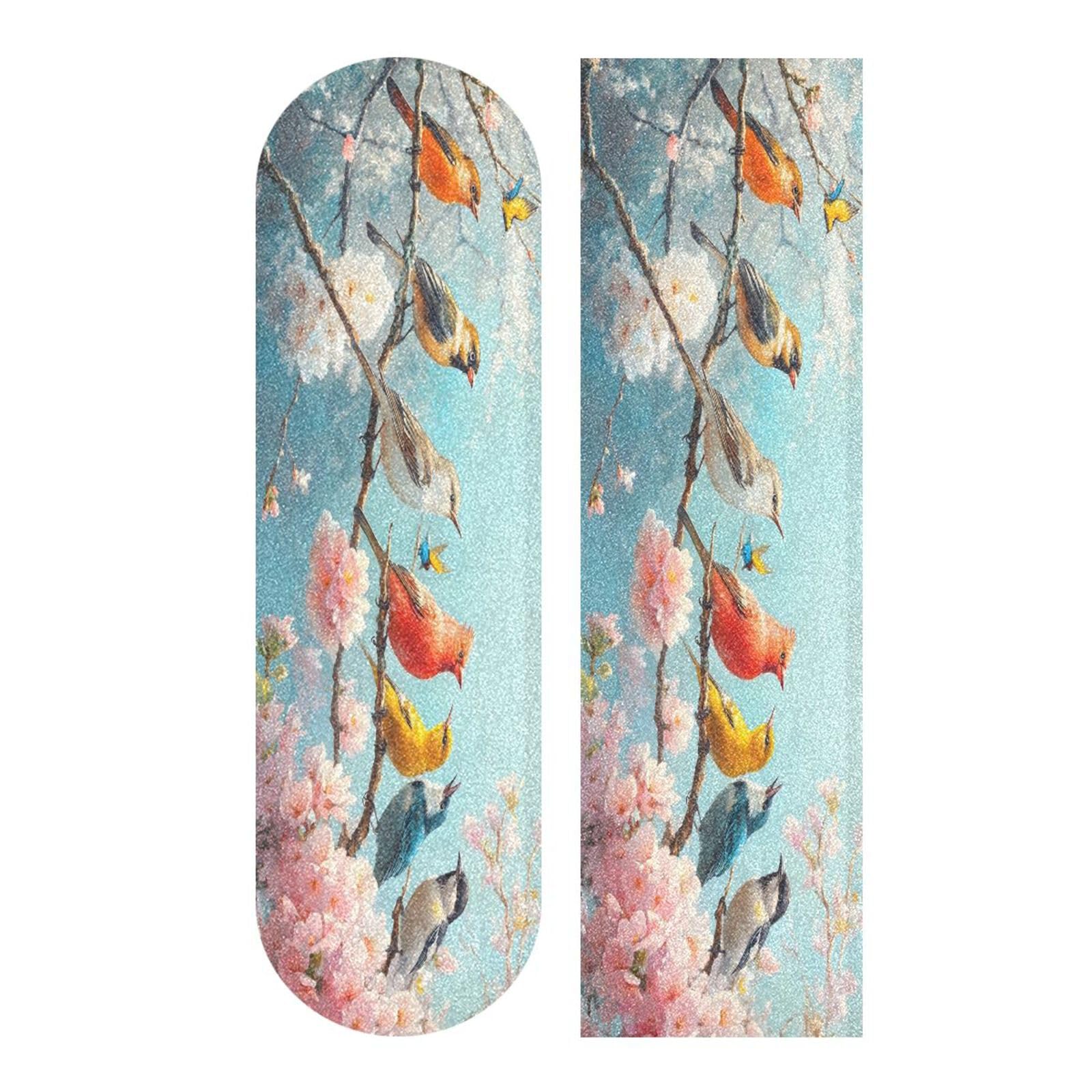 CZXW Spring Tree Birds Skateboard Grip Tape Non-Slip Longboard Griptape Skate Board Tapes Sheet for Decor 44