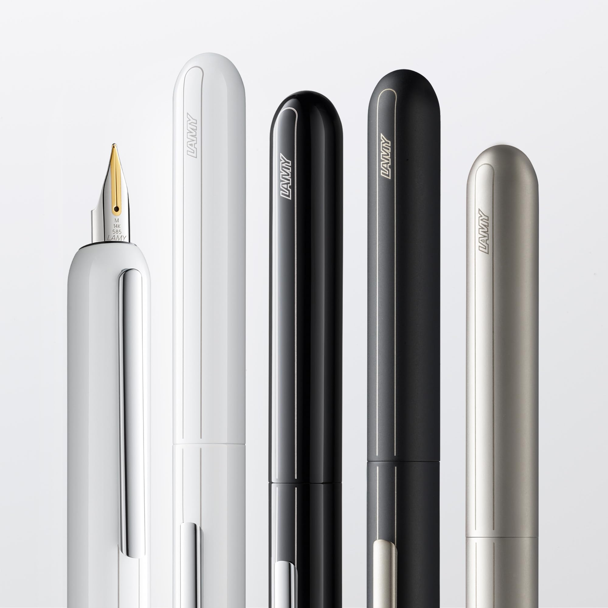 Lamy dialog black Füller - kappenloser Füllhalter mit Drehmechanismus -14 kt. Goldfeder, partiell platiniert & in Strichbreite EF – inkl. Tintenpatrone T 10 blau & Konverter Z 27 – Rechtshänder