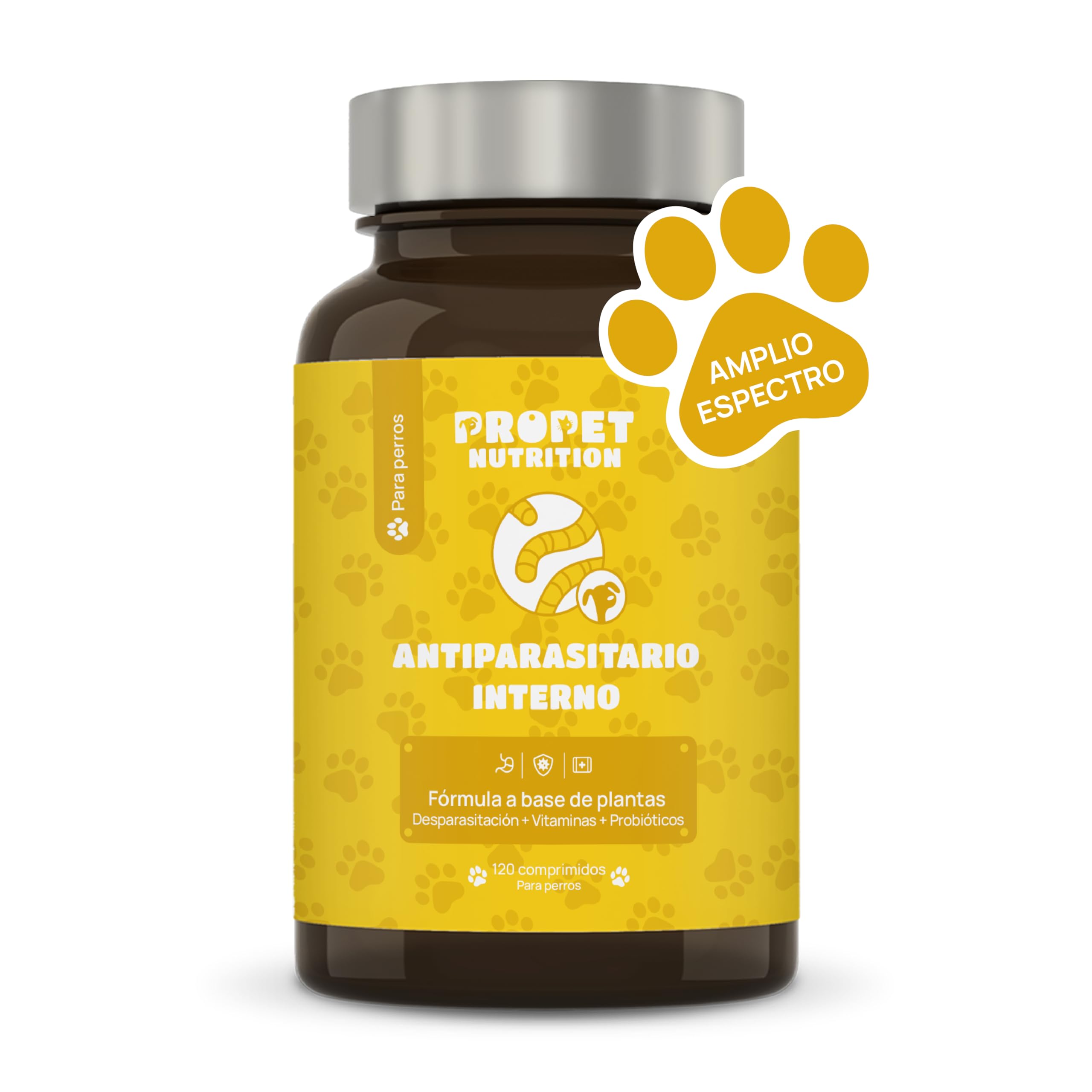 Desparasitante Perros. 12 Plantas de Rápida Absorción y Eficacia. 120 Dosis. Elimina y Previene. 100% Natural. Incluye Probioticos y Vitaminas. Pastillas Desparasitar Perros Interno. Amplio Espectro