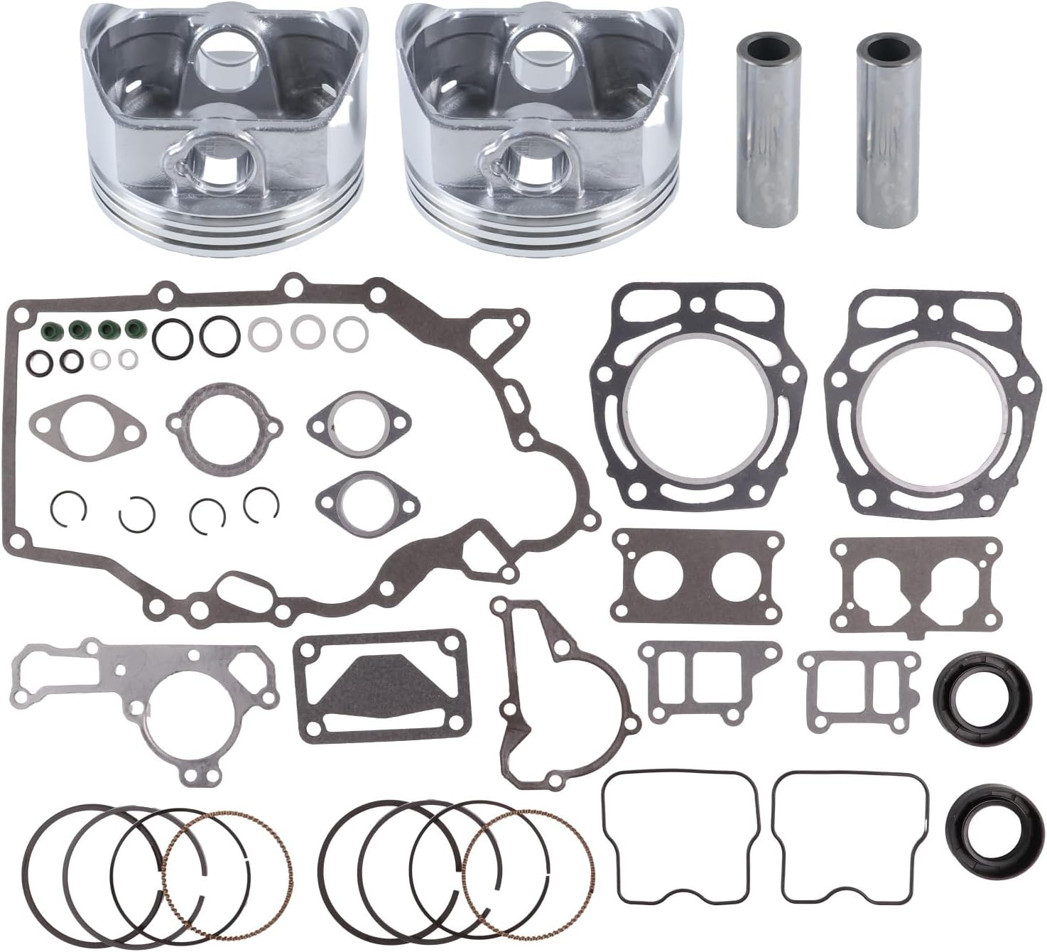 Piston Ring Gasket Seal Engine Rebuild Kit 13001-2210 13008-6025 Compatible with Kawasaki KAF620 2500 2510 2520 3000 3010 4000 4010