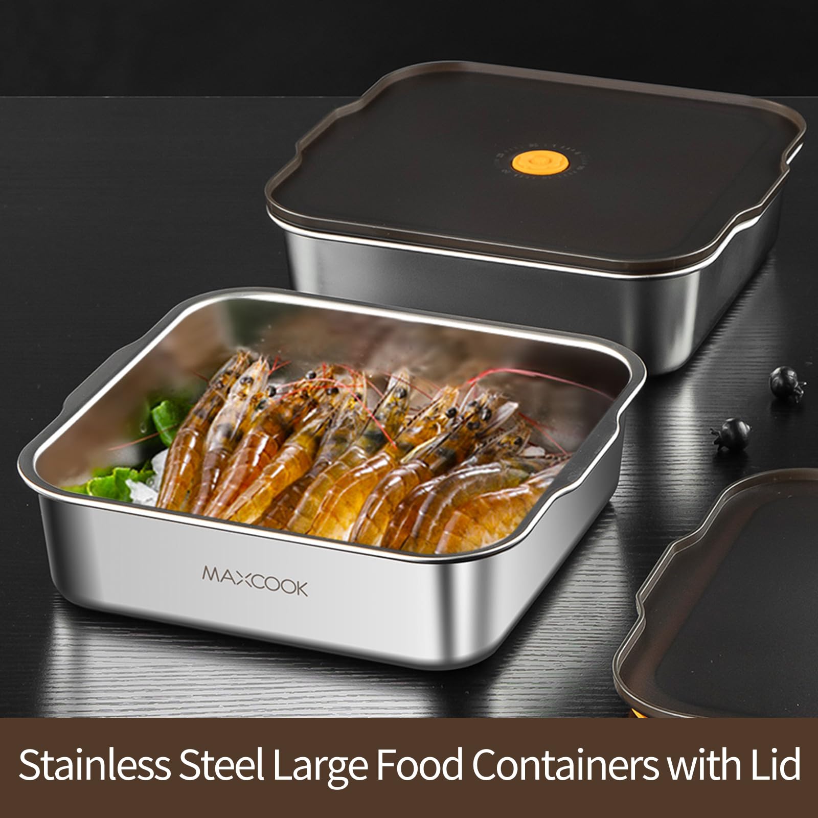 Amazon.com: MAXCOOK Large 18/8 Stainless Steel 64 oz Food