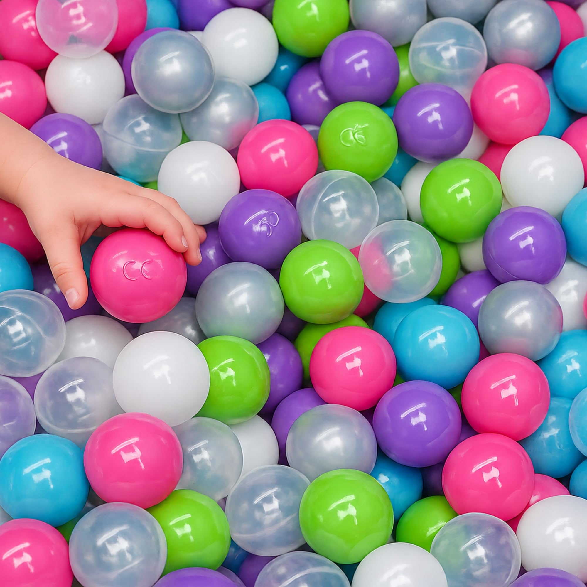 LittleTom 350 Bolas de Colores para Piscina de 5,5cm - Pelotas de Plástico para Niños y Adultos - Parque Infantil y Piscinas - 200 Unidades