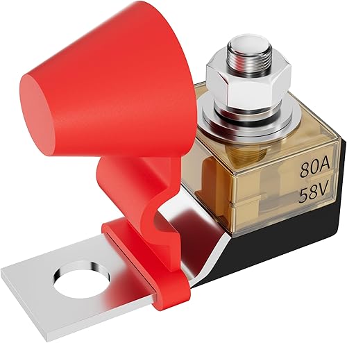 Miniatura 15 de Joinfworld MRBF - Bloque de fusibles de terminales de 300 A 58 V CC, kit de fusibles de terminales de batería con perno de 5/16 pulgadas, fusible