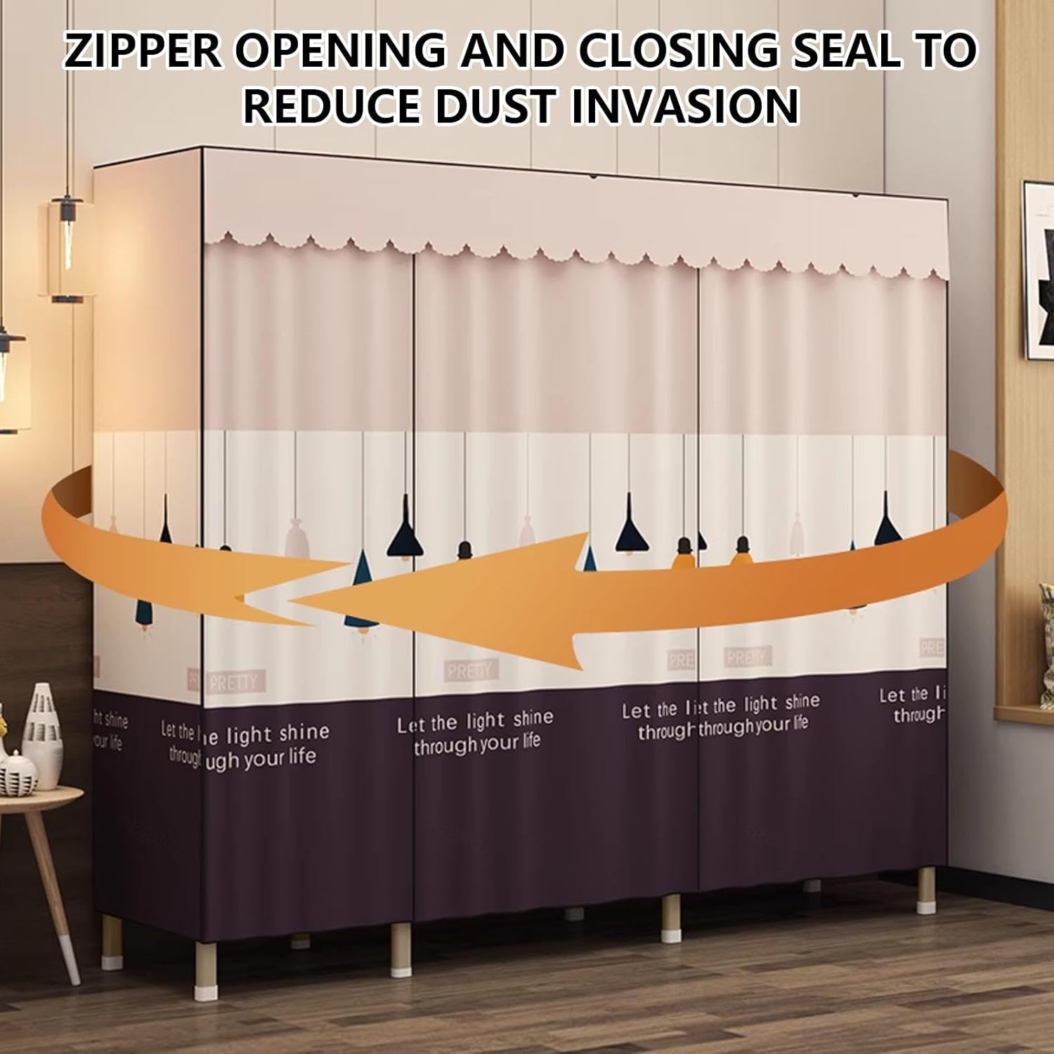 Wardrobe, Canvas Wardrobe, Fabric Wardrobes for Bedroom, Portable Wardrobe Shelves, Fabric Closet,C-110x45x170cm