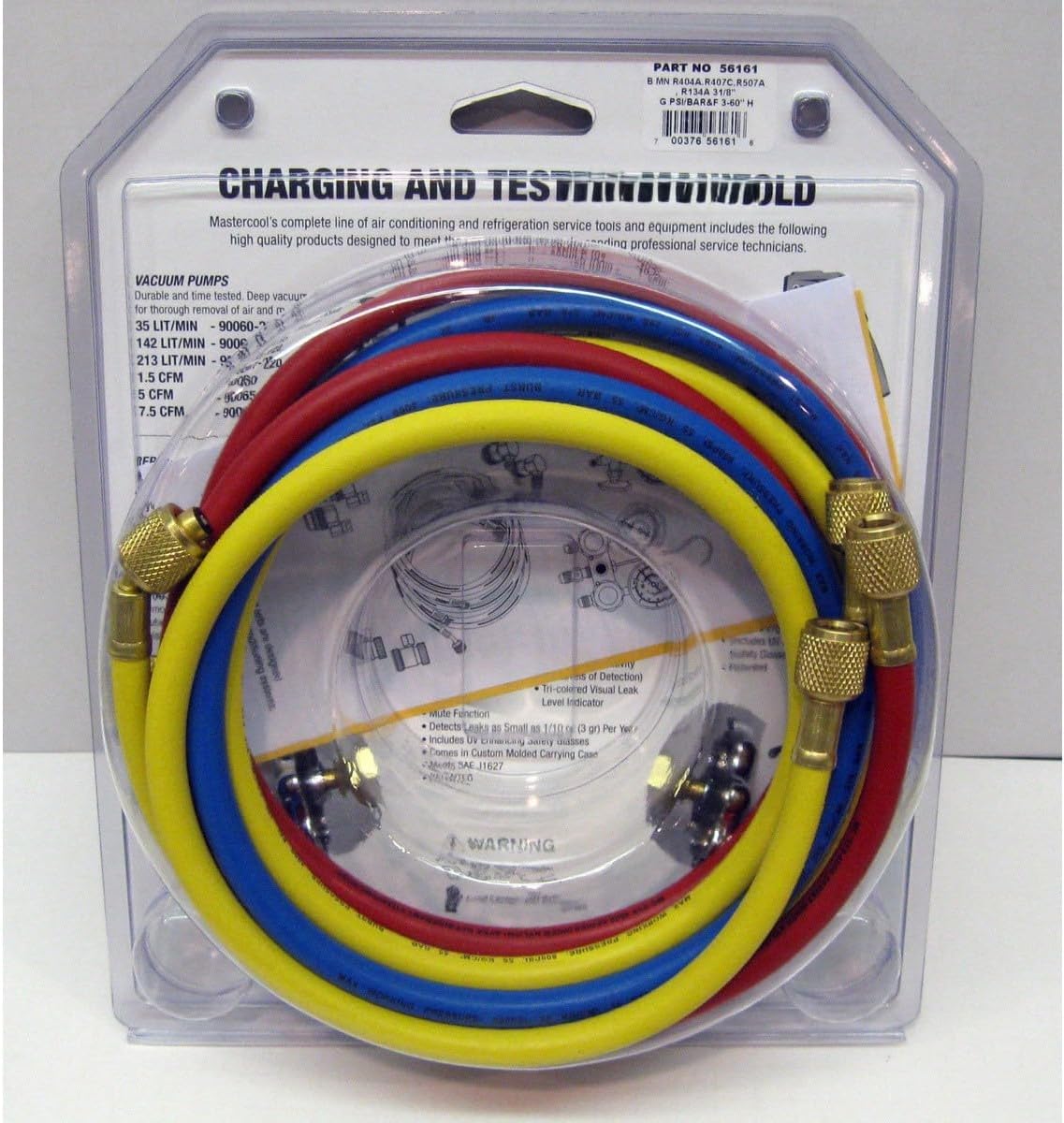 Replacement for 56161 Mastercool Air Conditioning Refrigeration Manifold w 60" Charging Hoses compatible with Master Cool.
