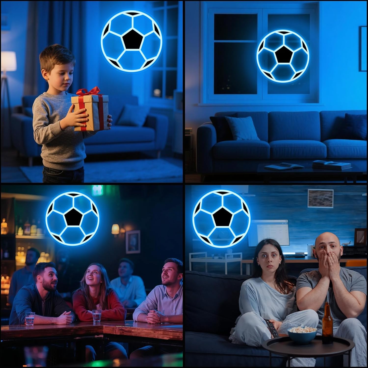 Soccer Neon Sign for Wall Decor, Dimmable LED Football Neon Light, Powered by USB Neon Sign Sports Light Up Sign for Teenager Boys Girls Kids Room Bedroom Decor - Image 7