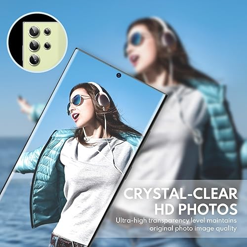 Miniatura 5 de i-Blason Protector de lente de cámara para Samsung Galaxy S23 Ultra, vidrio templado 9H Funda ultrafina de vidrio antiarañazos incluye herramienta