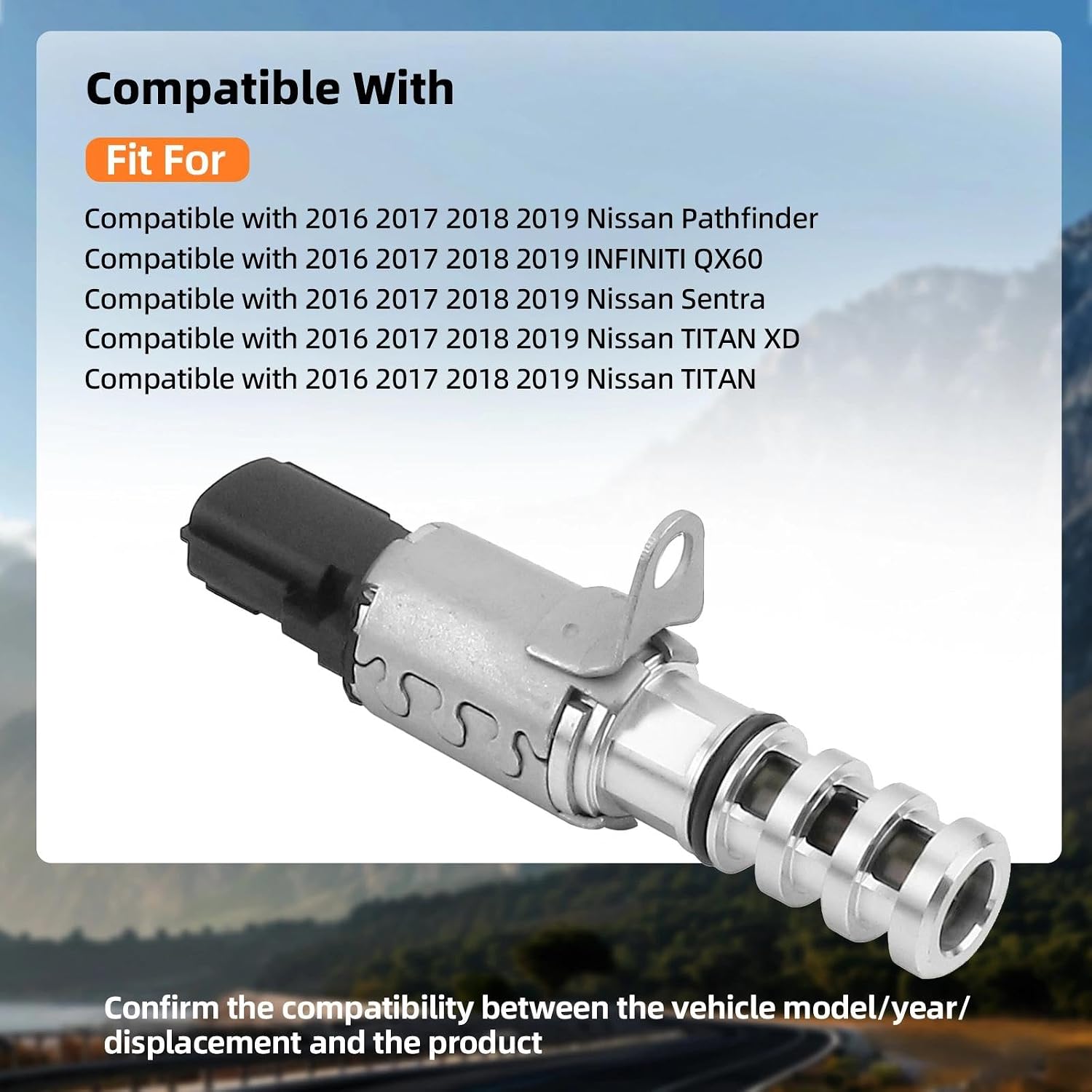 590-1312 Engine Variable Valve Timing (VVT) Solenoid Compatible with 2016-2019 Nissan Pathfinder,Sentra,TITAN XD,TITAN / 2016-2019 Infiniti QX60 Replace 23796EZ30A