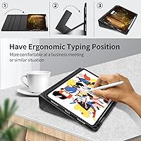 Vista 6 de H HOLIMET Funda para iPad Pro 12.9 2022 6ª/5ª/4ª/3ª generación con soporte para lápices, bolsillo, soporte tipo folio, tapa trasera de TPU suave, a