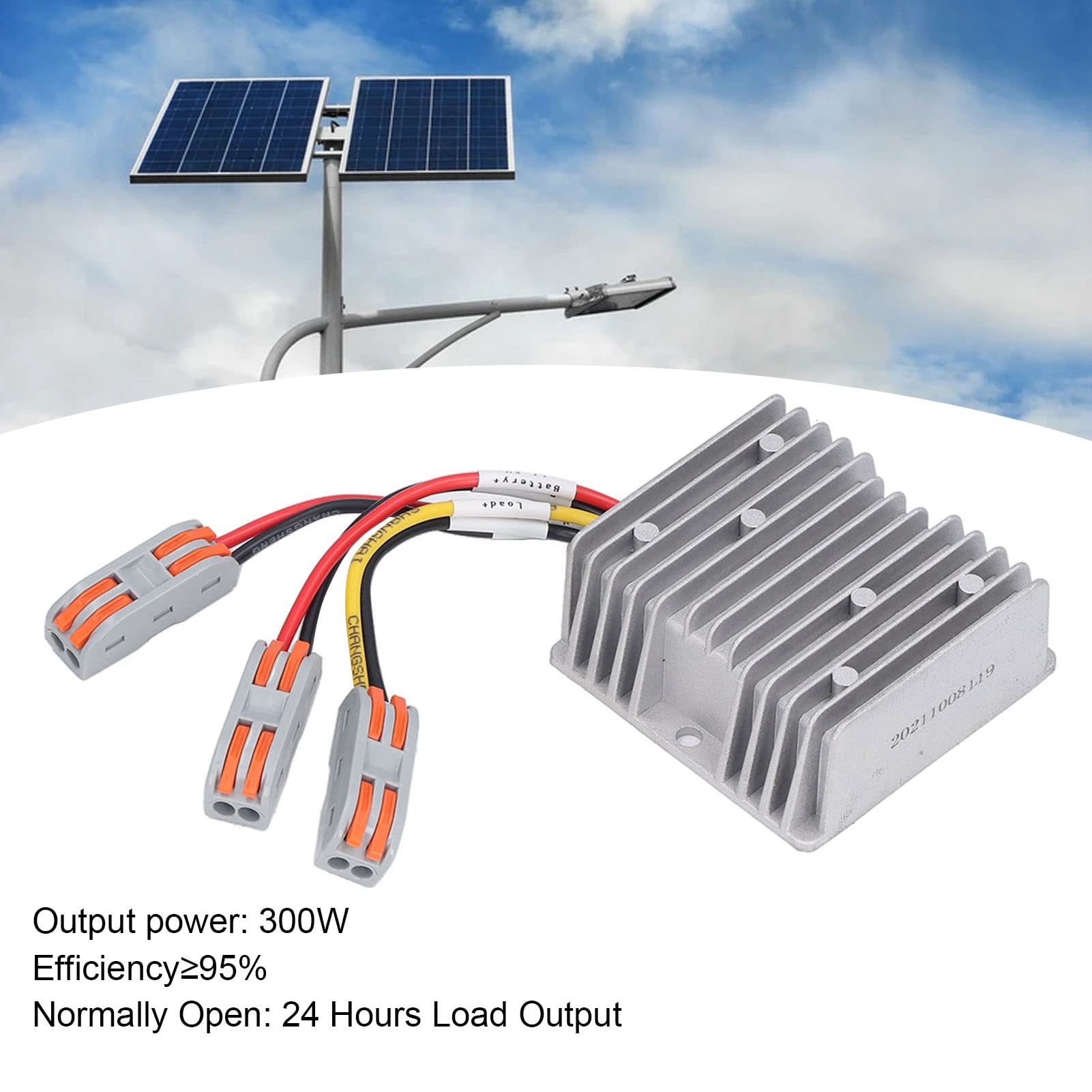Chrees Controlador de carga solar MPPT de 20 A, potencia eficiente de 300 W