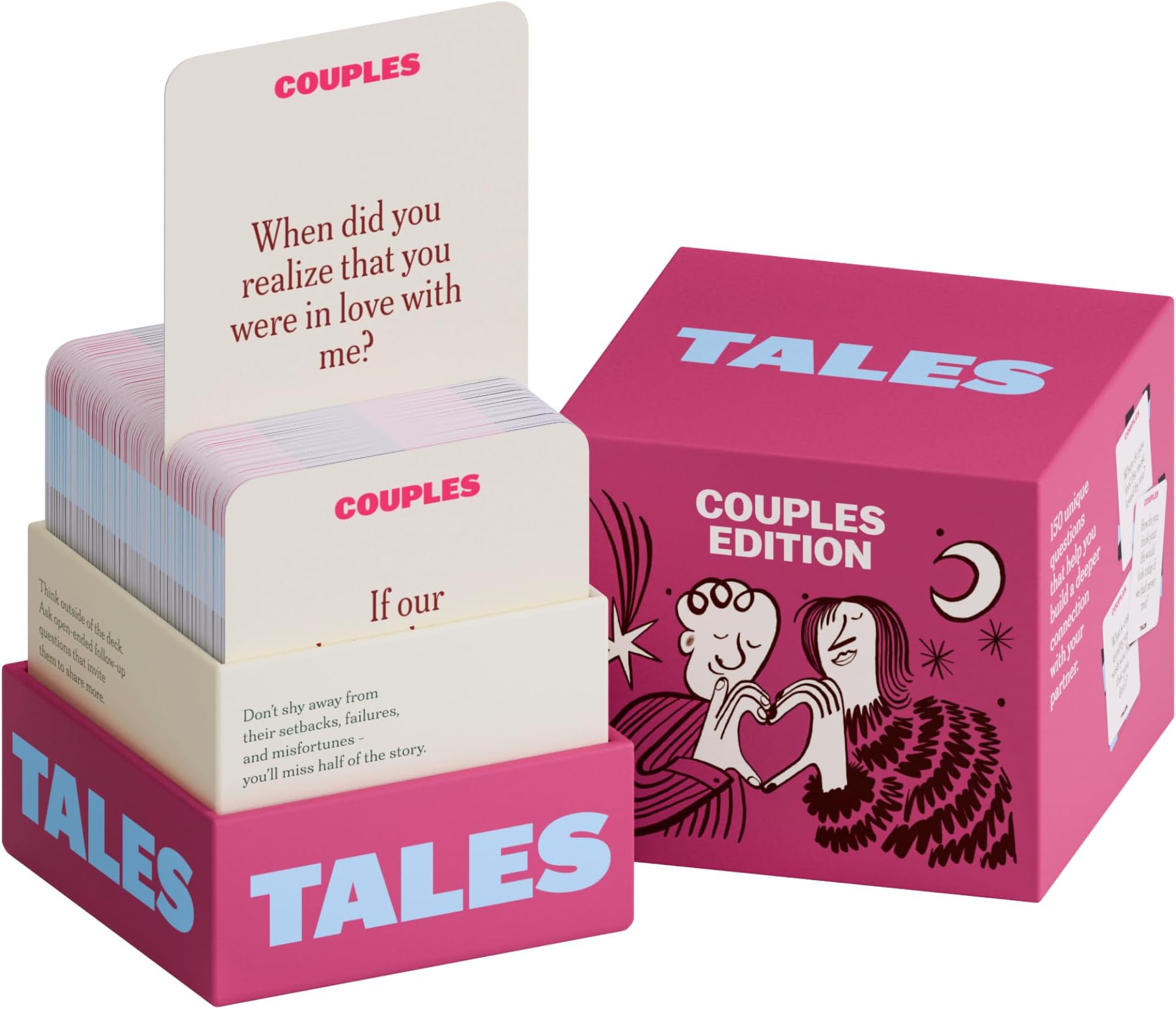 - TALES 150 Conversation Starter Cards, Couples Edition, Prompts for Deeper Connection, Games for Adults, Date Night Ideas, Anniversaries, and Quality Time Together