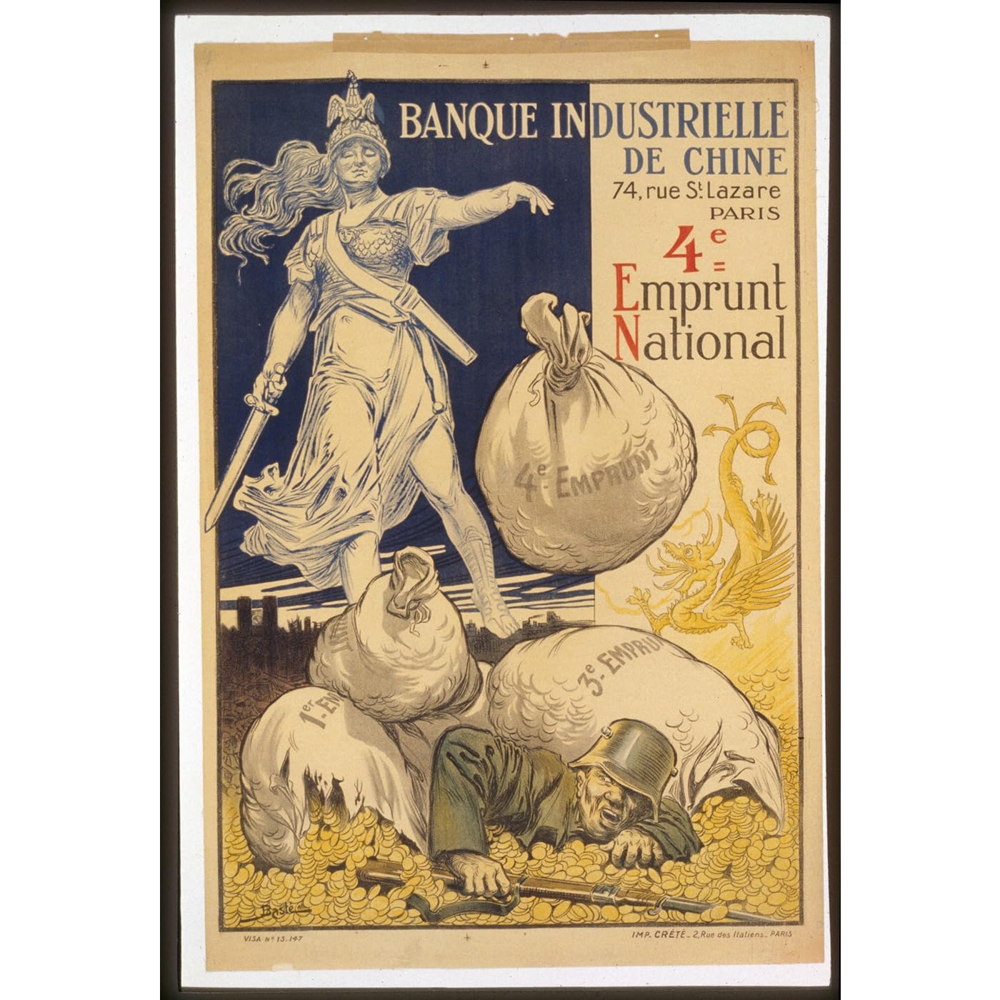 Impression giclée Défaite allemande régler problème mur vide cadre rétro