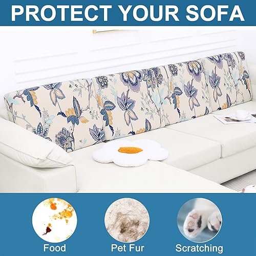 Miniatura 16 de Smiry Fundas de cojín de sofá con estampado, fundas de sofá elásticas y suaves para sofá, funda de sofá antideslizante lavable protector de muebles