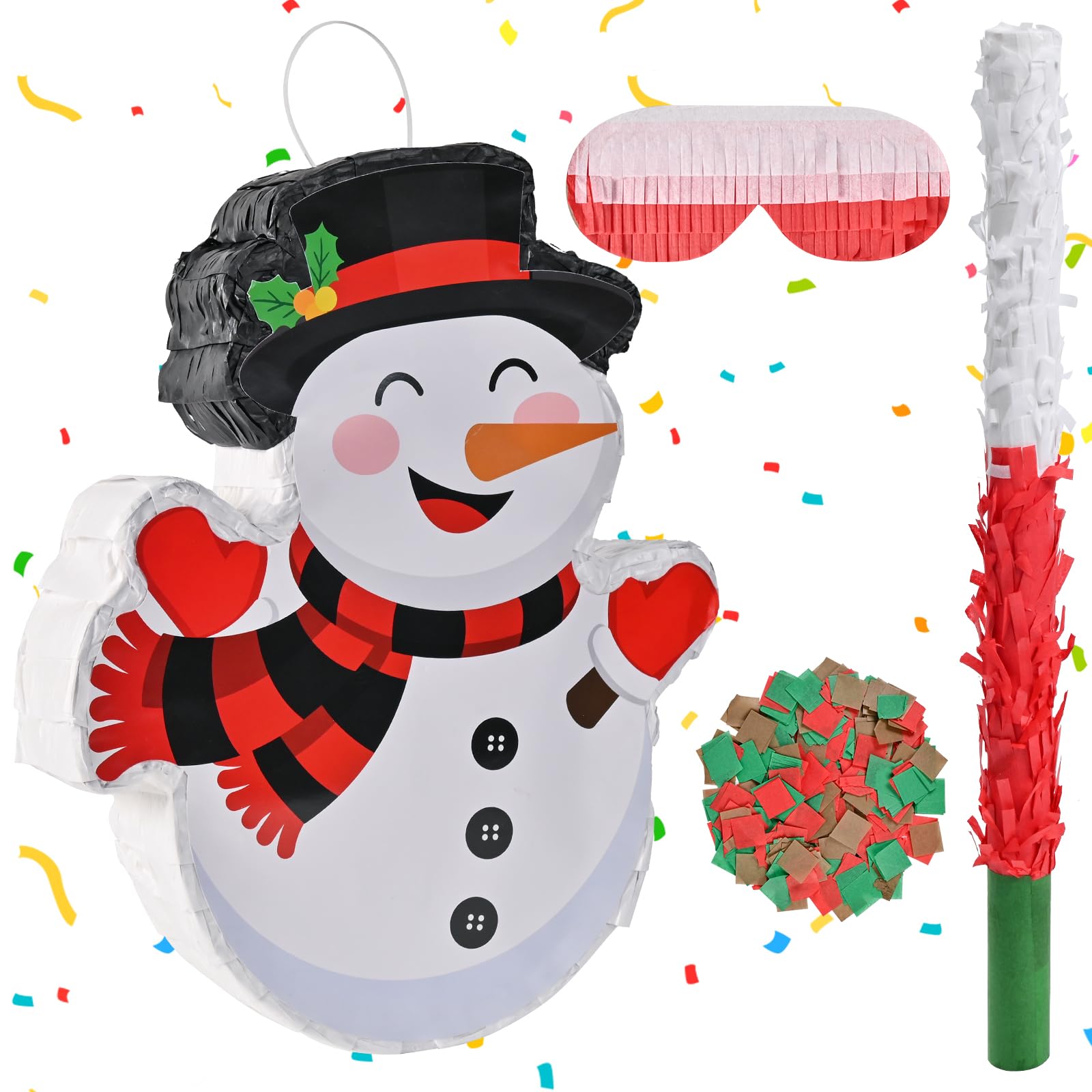 Photo 1 of Pinata Christmas Pinata Large, Mexican Pinata For Christmas Birthday Party Snowman Pinata With Stick And Blindfold Christmas Decorations (15.7 X 11 X 3 In) P-snowman