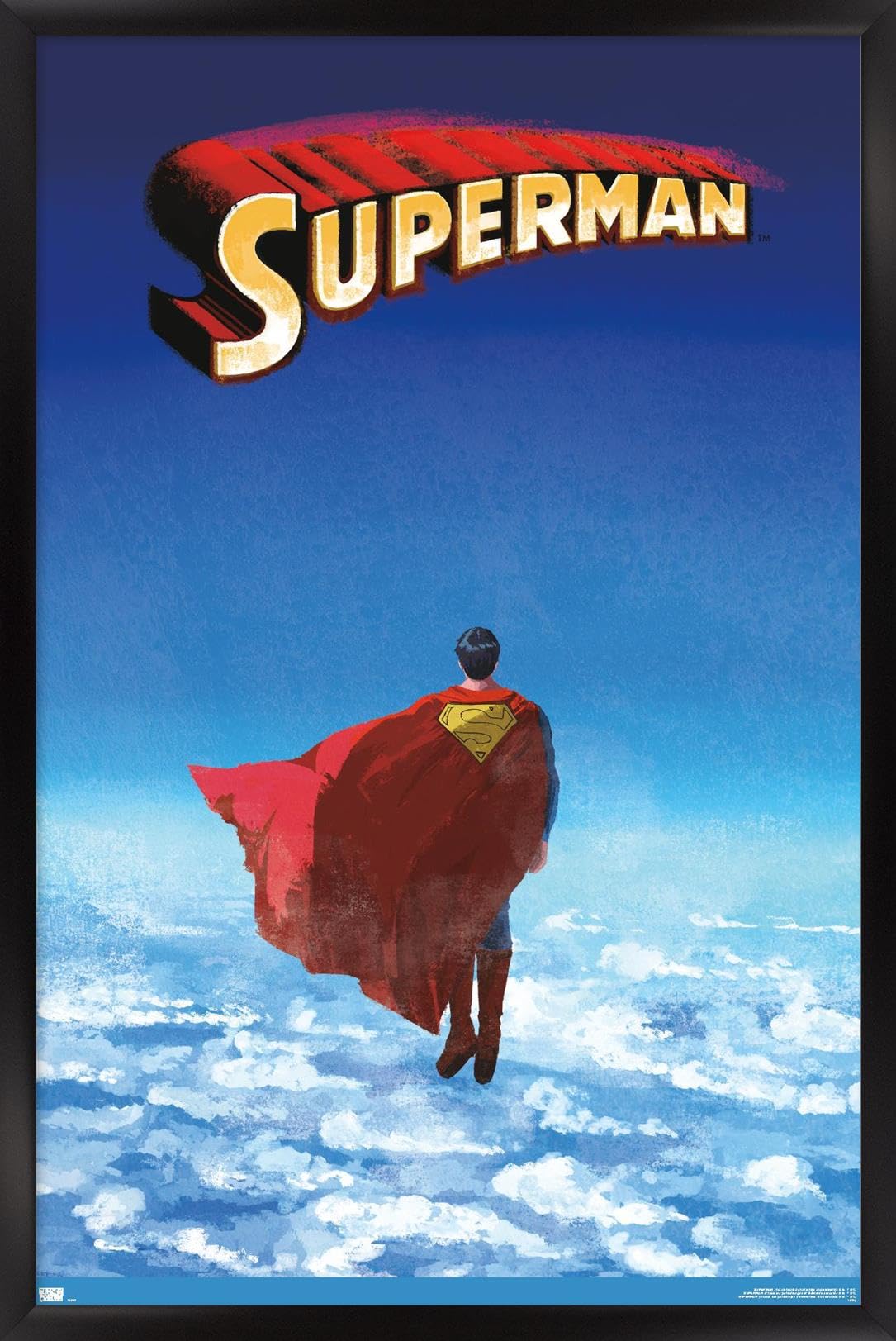 Poster Superman DC Comics grand format avec cadre noir mural - 7