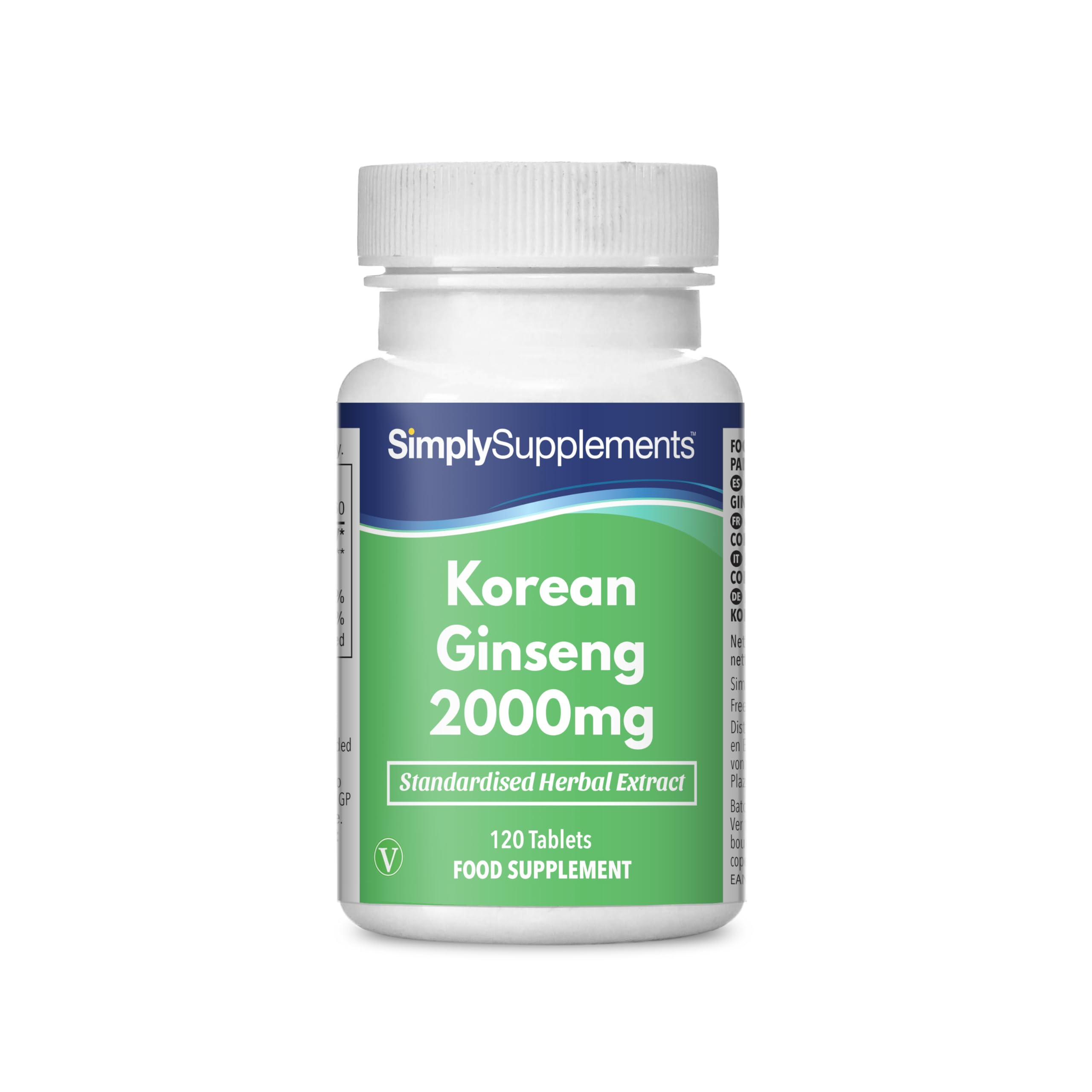 Korean Ginseng 2000mg | Supports Mental & Physical Wellbeing | with Vitamin B6 & Zinc | Contributes to Immune Function | 120 Tablets = 2-Months Supply | GMP Certified & UK Made