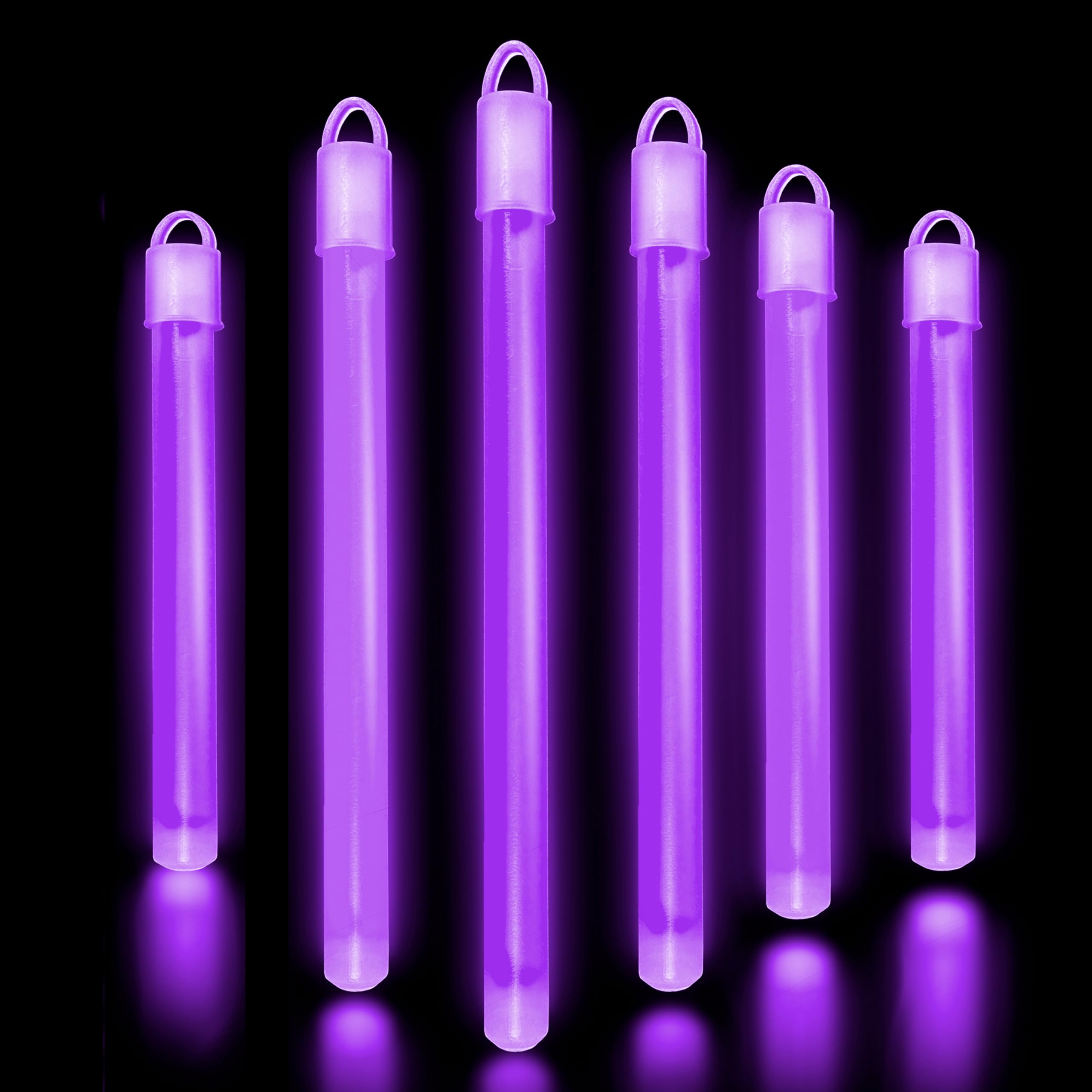 6" (15.2cm) Barras Luminosas Fluorescentes Morado - 100 Uds. Barrras Luminosas en Bulk para Accesorios de Fiesta de Cumpleaños, Bodas y Decoración de Carnaval - ¡Brilla con los Glow Stick!
