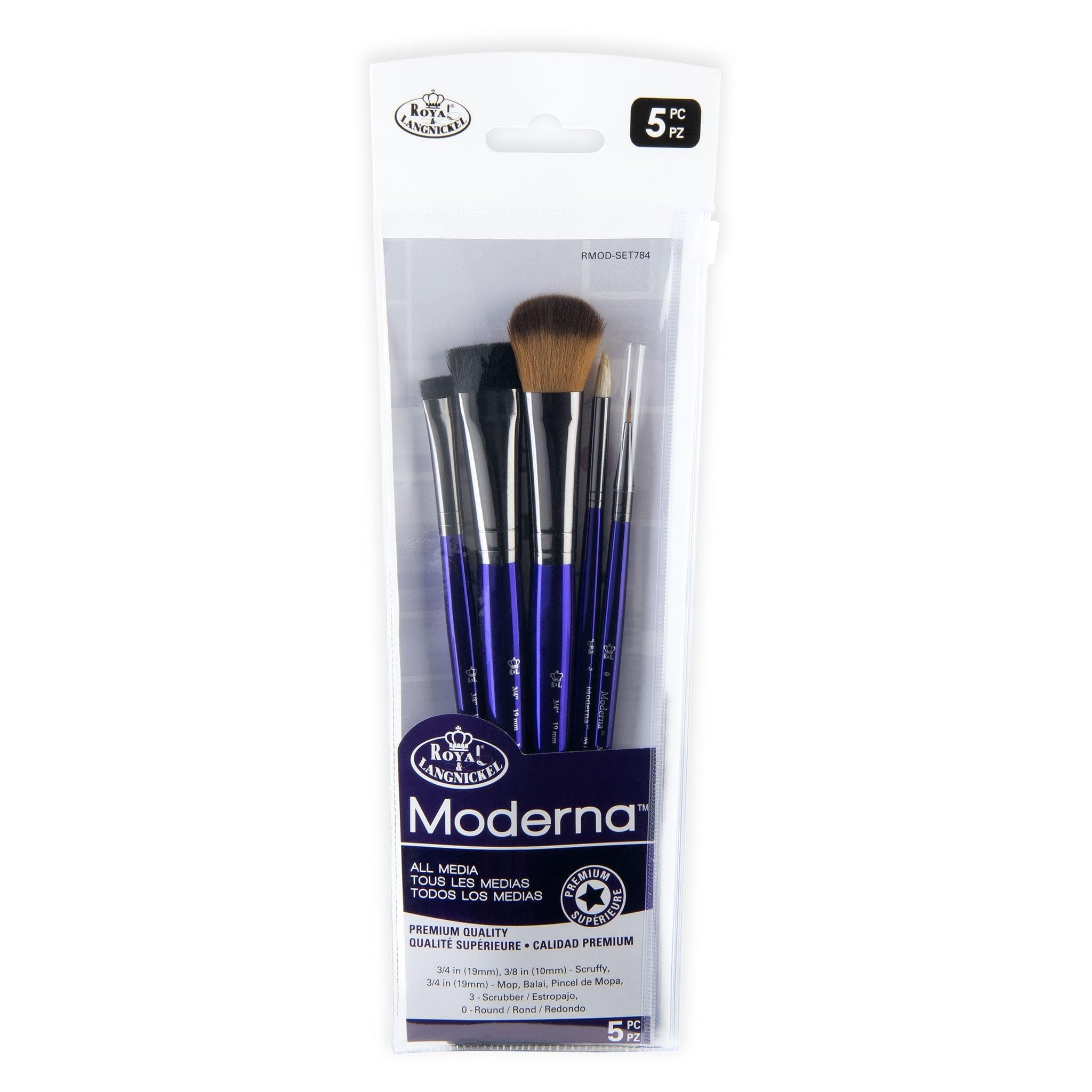 Pinceaux de peinture polyvalents Moderna | Effets de texture et lavis parfaits