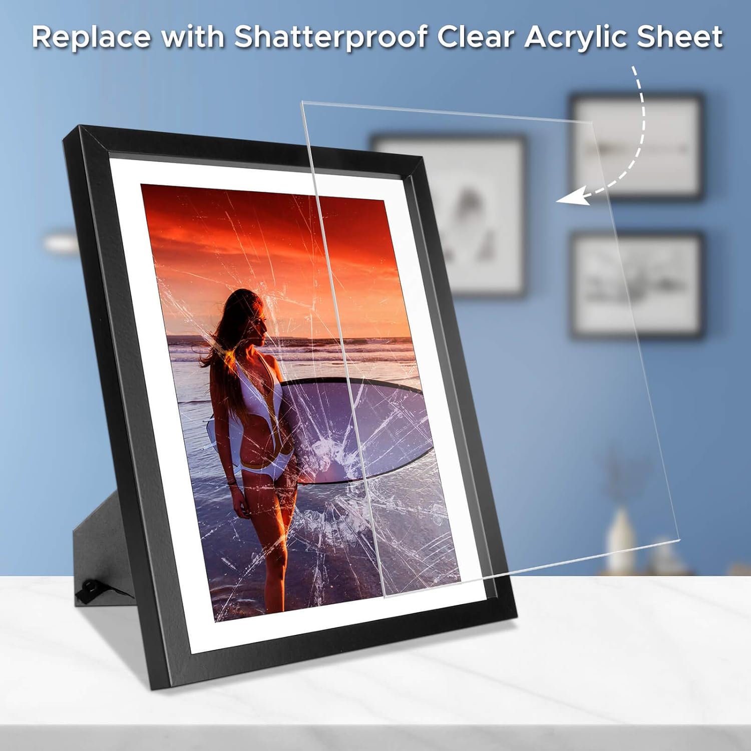 Buy 2 get 3 Clear Acrylic Sheet Plexiglass Plastic - PET Sheet Plexiglass Panels 8x10 Inch for Cricut Cutting, Crafts, Painting, Picture Frame and Glass Replacement - 20 Pack 0.04 Inch Thick