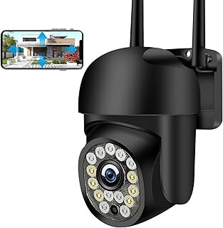 KAMEP Outdoor Security Camera with Color Night Vision, PTZ Camera Outdoor, 1080P Home 2.4G Wireless Wifi IP Wired CCTV Camera, Pan Tilt, Auto Tracking, PIR Motion Detection, IP66, 2-way Audio
