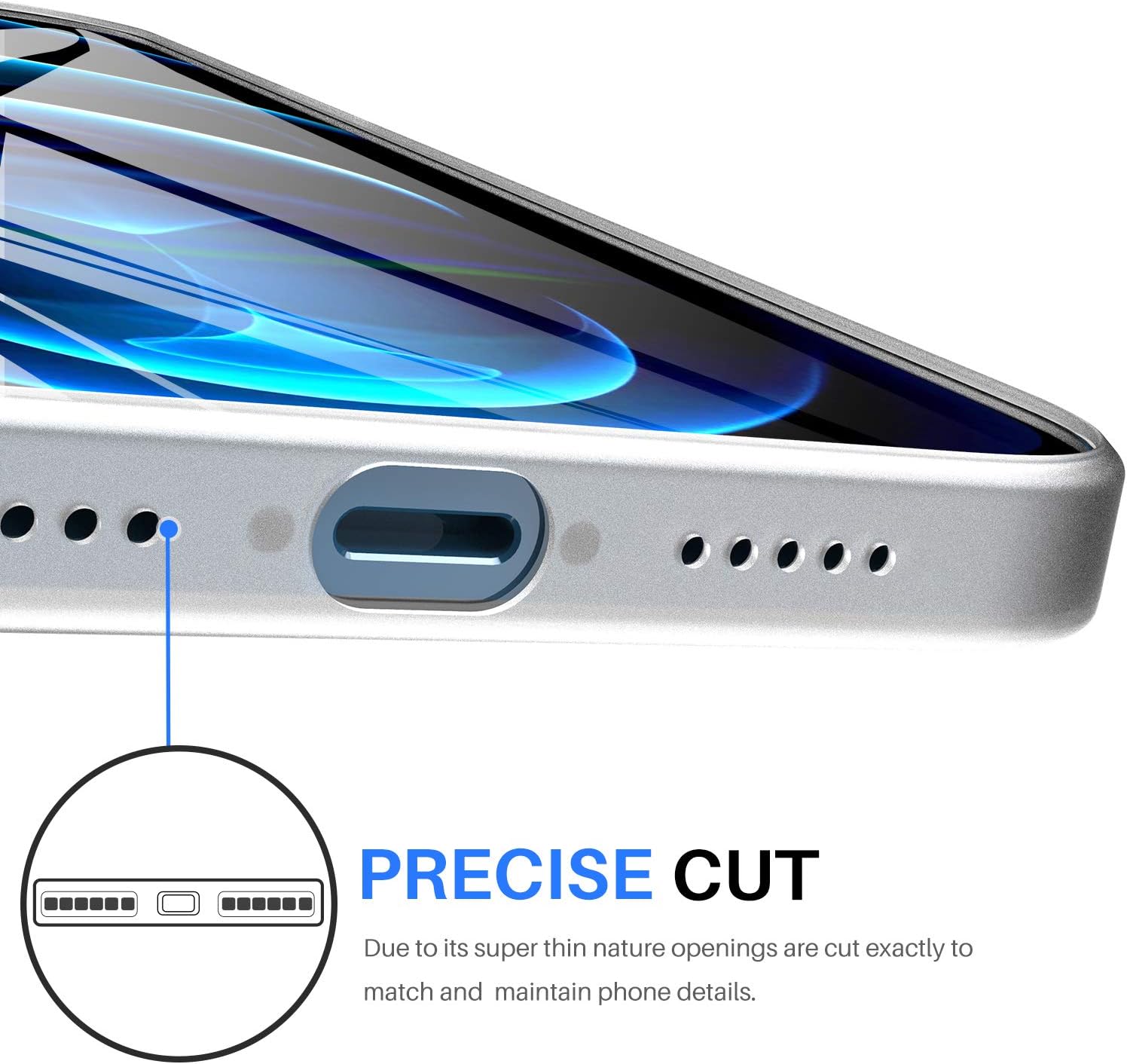 TOZO Compatible for iPhone 12 Case and Compatible for iPhone 12 Pro Case 6.1 inch Hard Cover 0.35mm World's Thinnest Protect Shell Semi Transparent Light Weight Thin Cover Matte Finish White