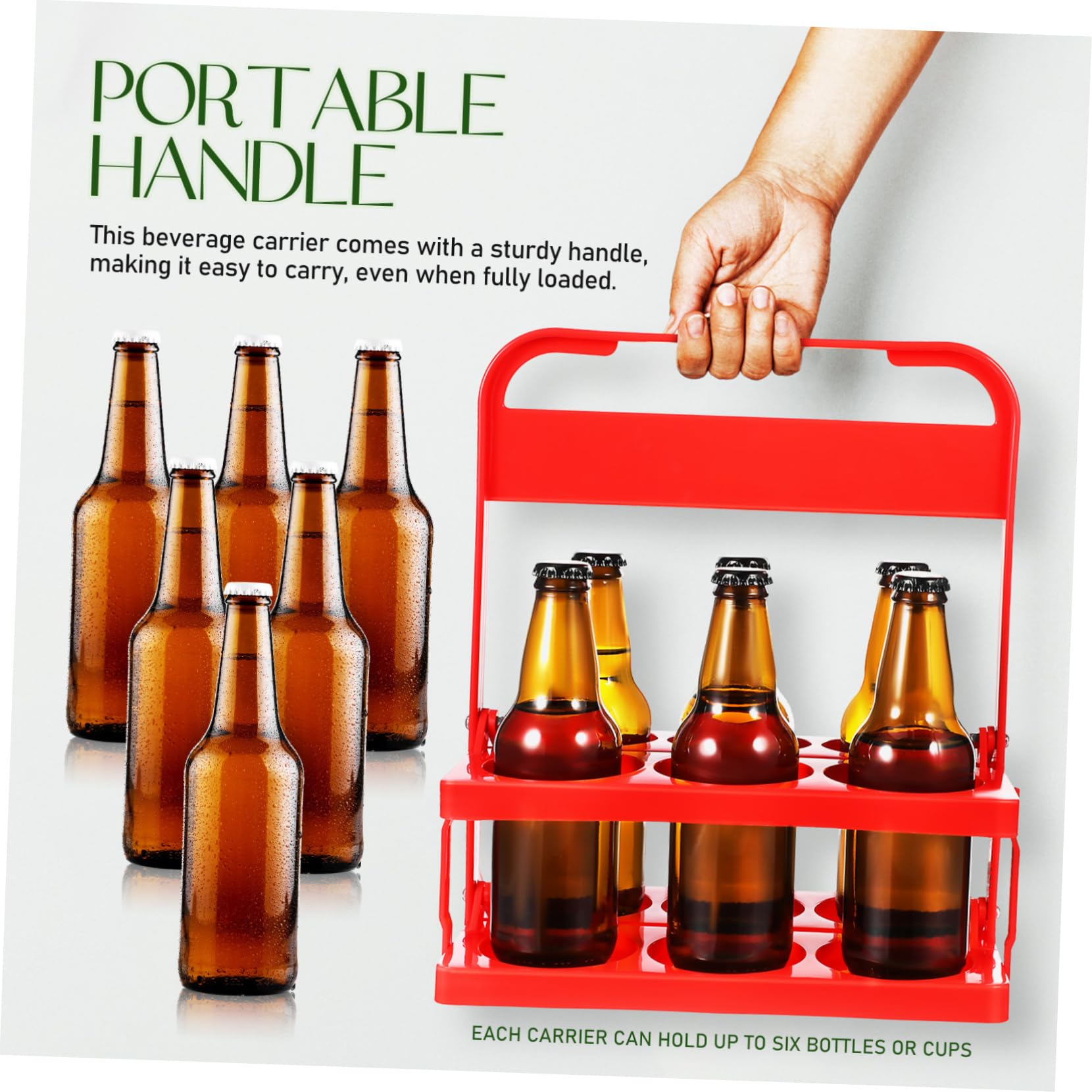 PRETYZOOM Foldable Drink Carrier Portable Take Out Drink Holder for Coffee Beverages Lightweight Collapsible Basket for for Picnics Parties Bottle Capacity