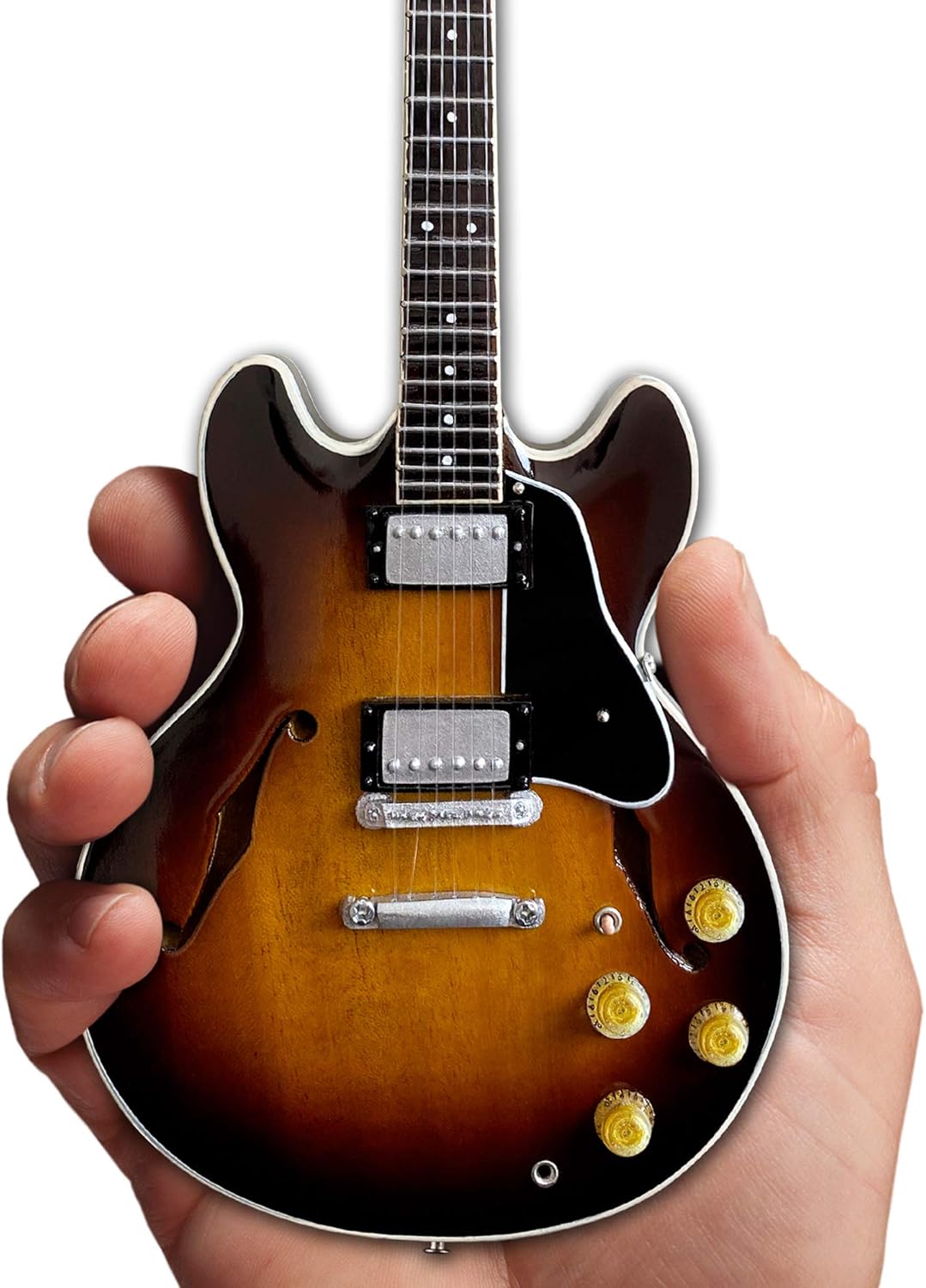 ES-335 Vintage Sunburst Guitar Replica - 1:4 Scale Model Mini Guitar